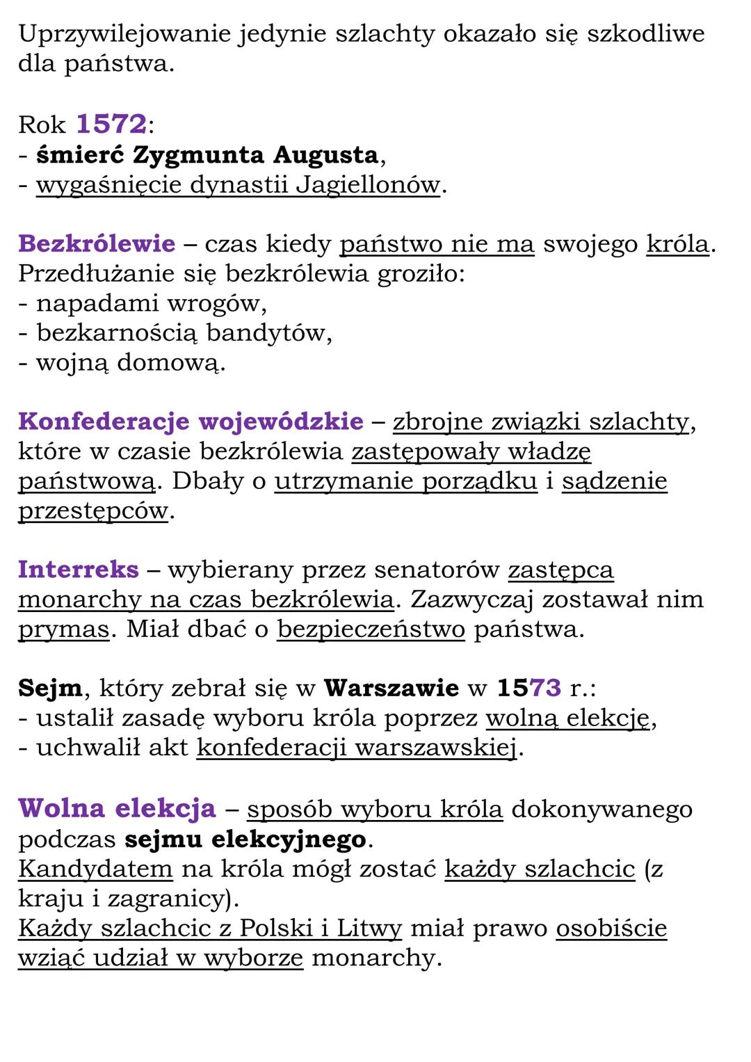 Bezkrólewie i wolna elekcja
K1 6, GWO
Rzeczpospolita w XVI w. była trzecim co do wielkości
krajem w Europie (po Moskwie i Turcji). Była kraj