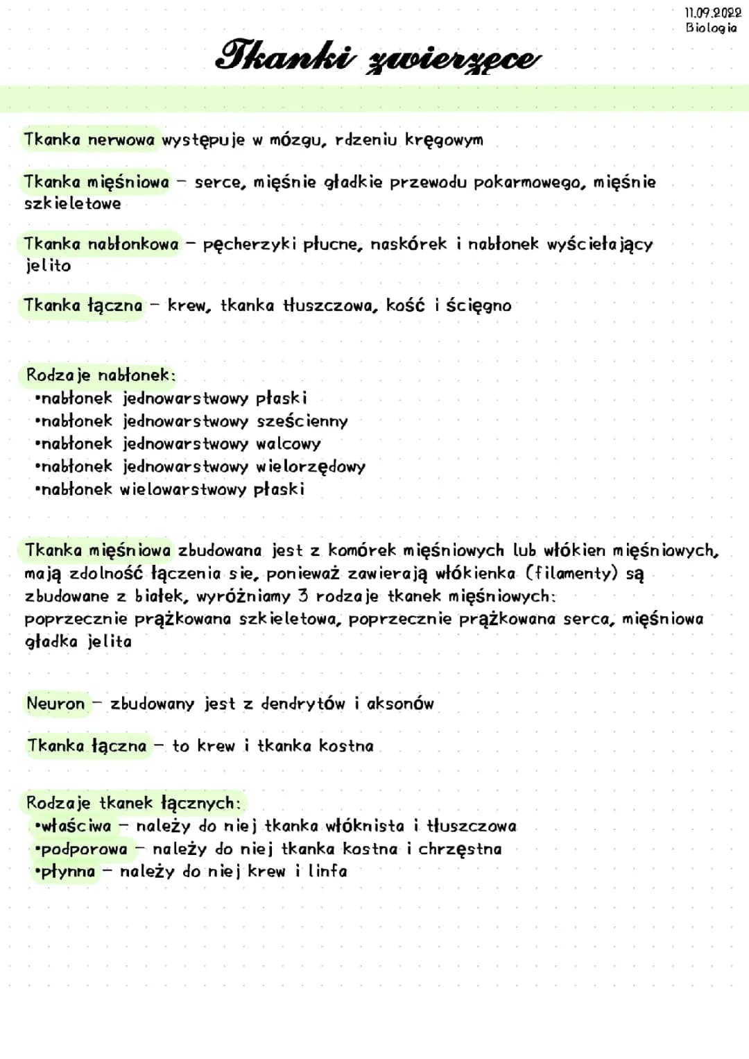 Tkanki zwierzęce 