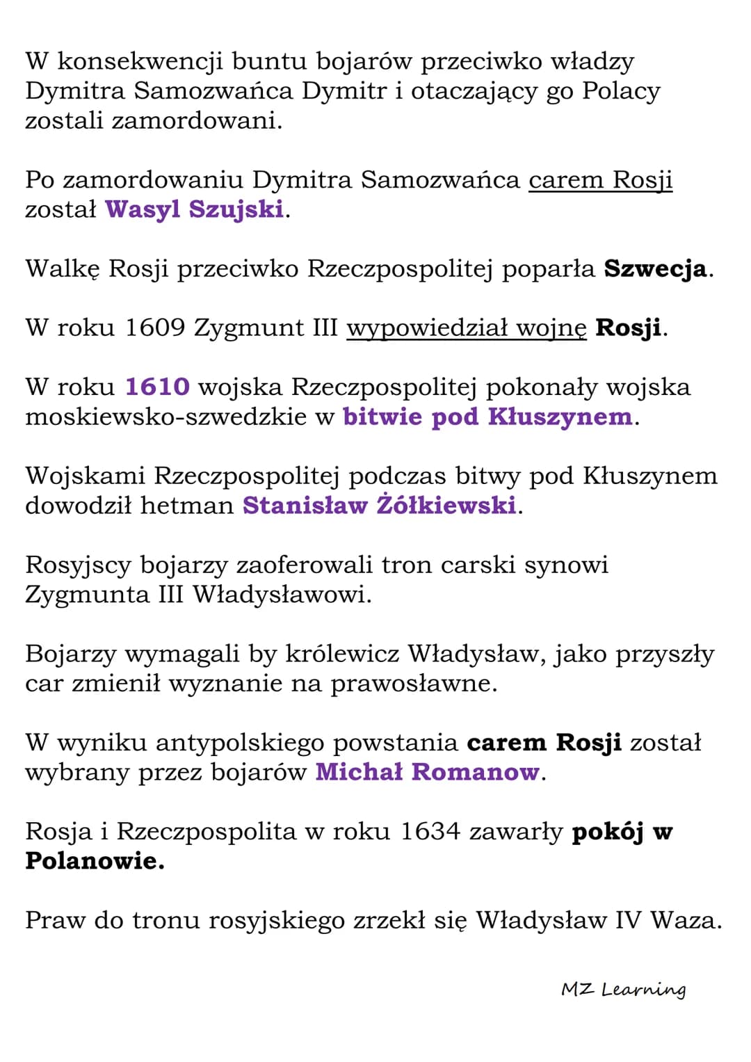 Wojny z Rosją.
Dymitriady.
Po śmierci Stefana Batorego królem Rzeczpospolitej był
Zygmunt III.
Zygmunt III pochodził z dynastii Wazów.
Ojcie