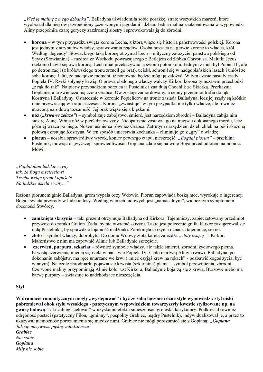 Balladyna
Streszczenie
List dedykacyjny
W liście dedykacyjnym z lipca 1839 roku Słowacki poświęca Balladynę swojemu przyjacielowi - Zygmunto