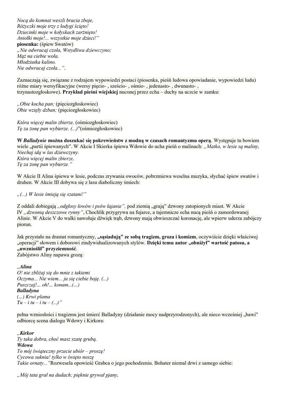 Balladyna
Streszczenie
List dedykacyjny
W liście dedykacyjnym z lipca 1839 roku Słowacki poświęca Balladynę swojemu przyjacielowi - Zygmunto