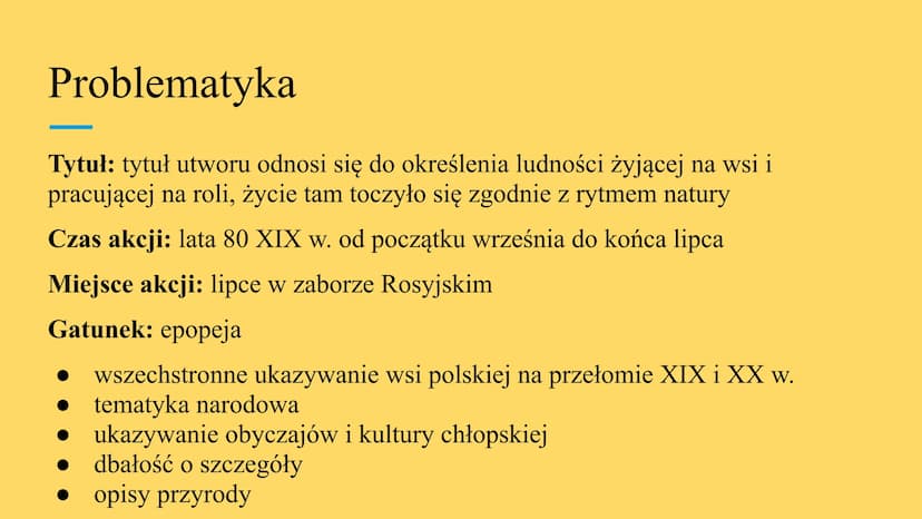 NIEZLA
SZTUKA
.NET
Chłopi Rok powstania utworu
Reymont zaczął pisać powieść
w 1898r., a ukończył w 1908 r.
Początkowo powieść ukazywała
się 