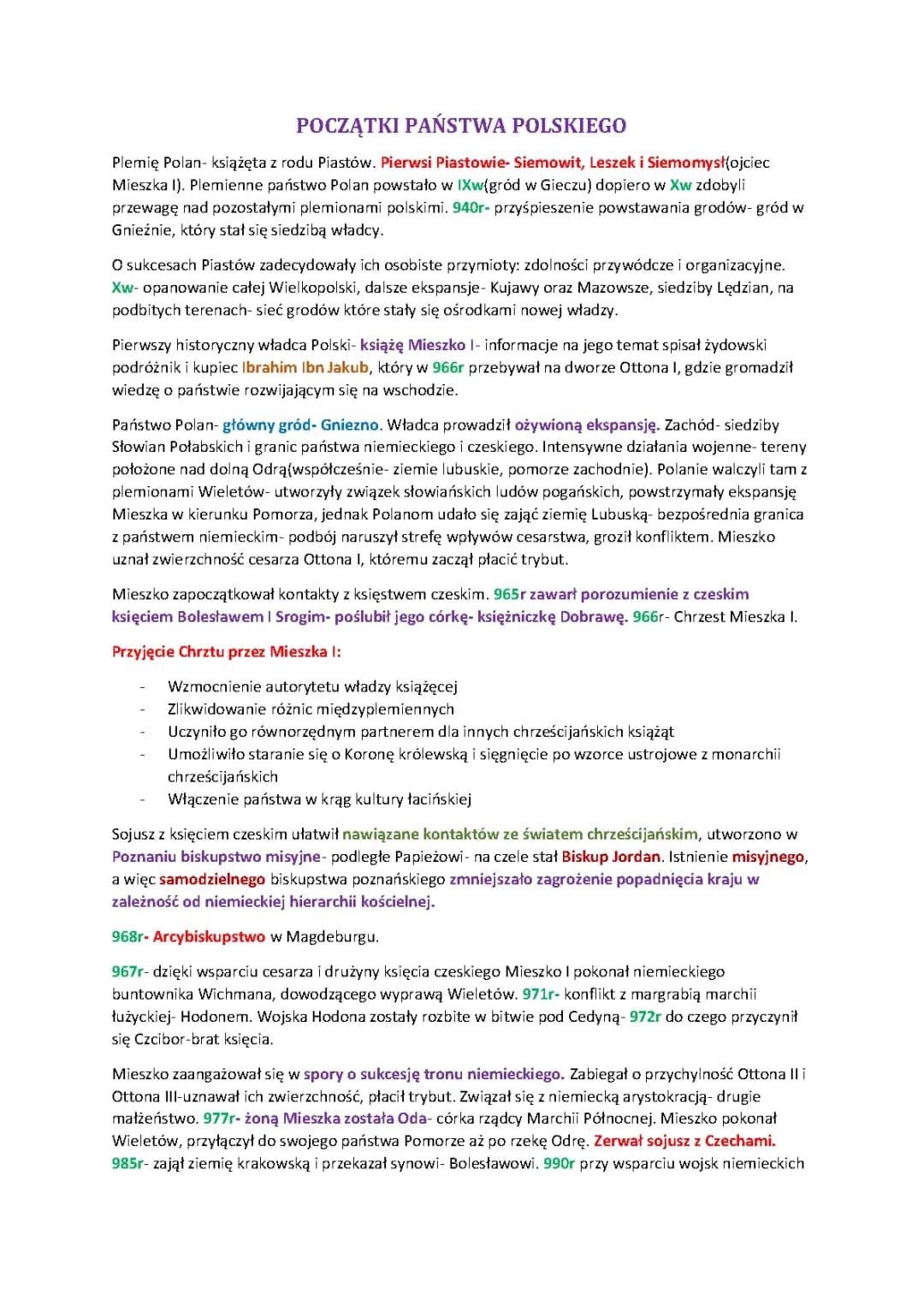Początki państwa Polskiego 