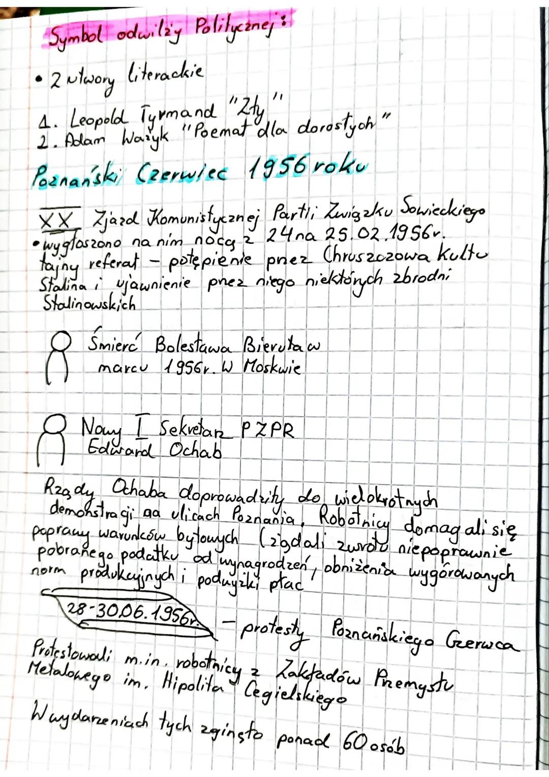 Temat 25
Odwitz Polityczna 1956 roku
5.03.1953.Śmiere Stalina
24125.02.1956r.- tajny referat Chruszczowa
28-30.06.1956r. Poznański Czerwiec 
