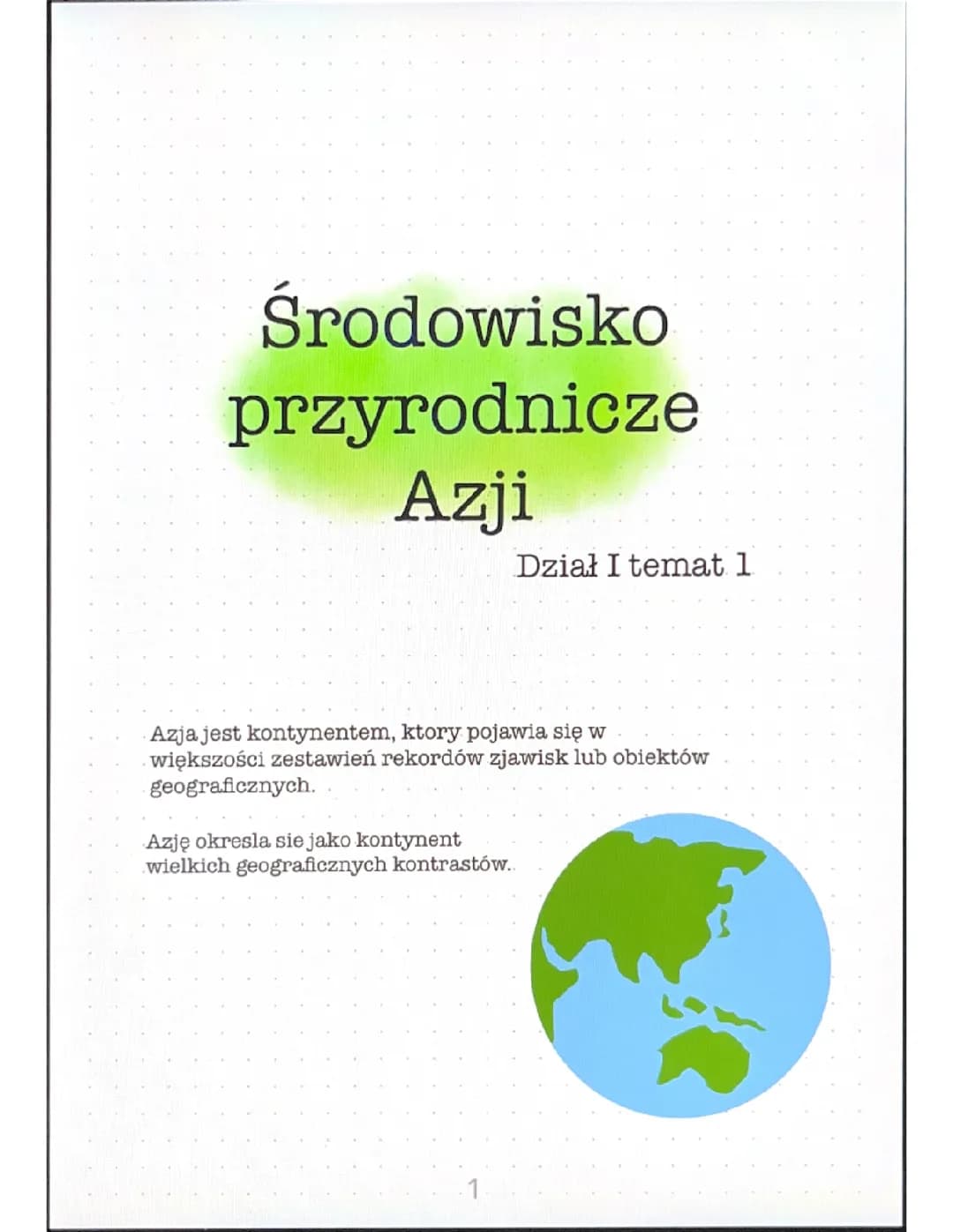 Środowisko przyrodnicze Azji