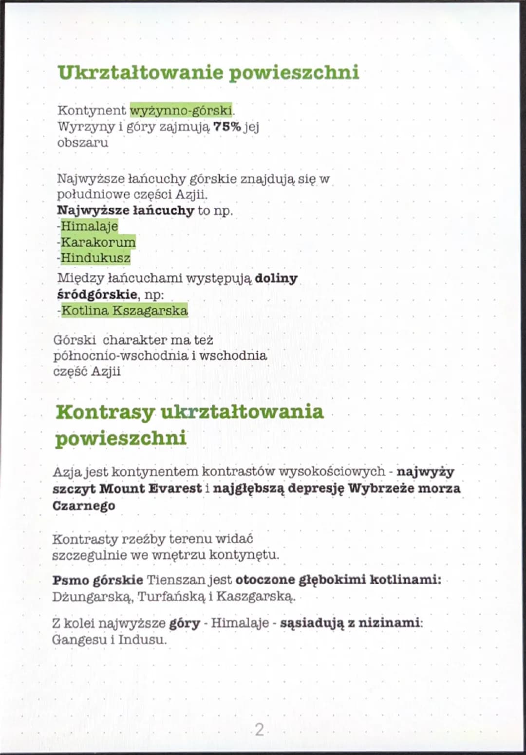 Środowisko
przyrodnicze
Azji
Dział I temat 1
Azja jest kontynentem, ktory pojawia się w
większości zestawień rekordów zjawisk lub obiektów
g