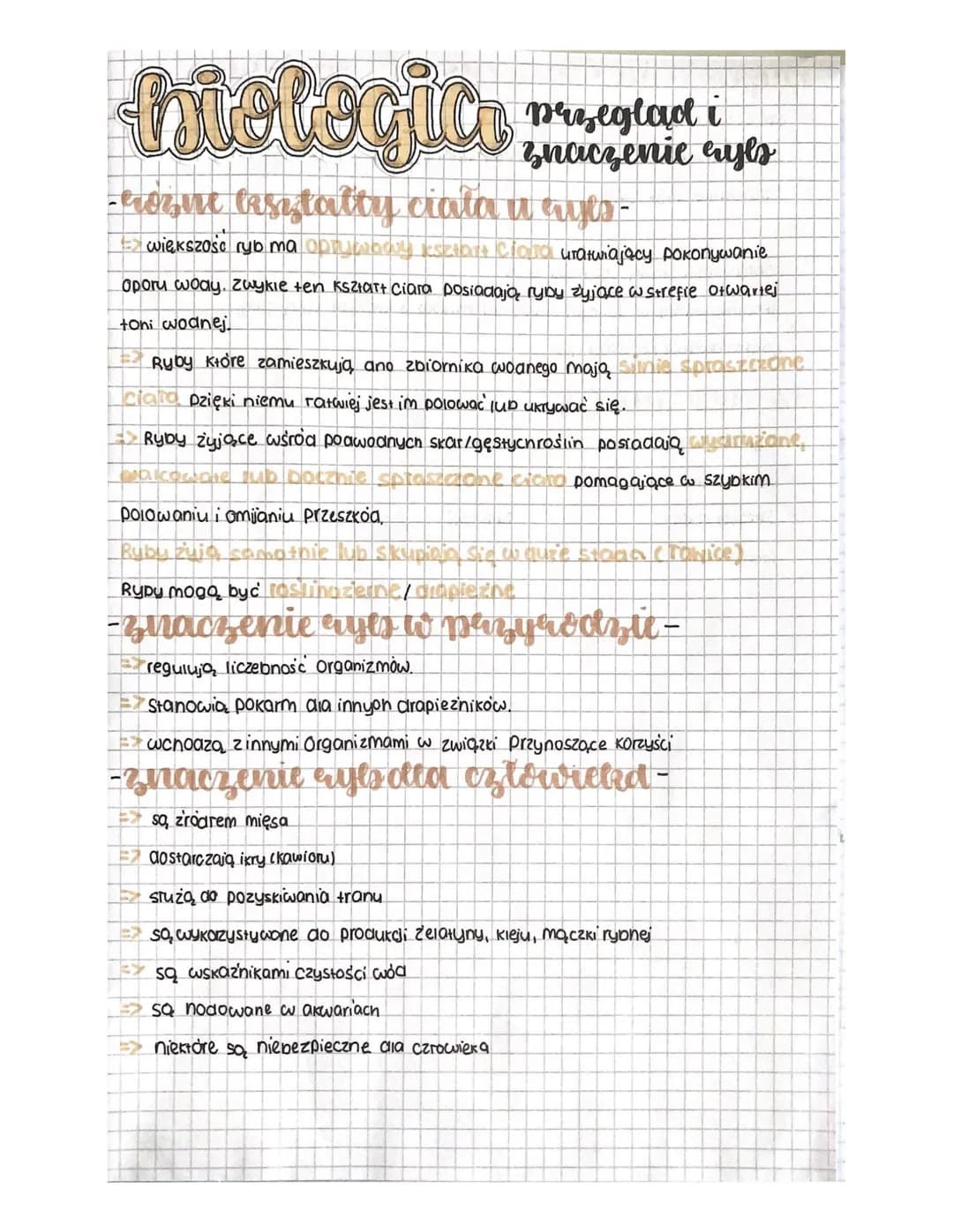 bietegia
-hozne trsytałty ciała u ayes-
większość ryb ma
ay ksztatt Clara uratwiający pokonywanie
oporu wody. Zwykle ten ksztar+ Ciara posia