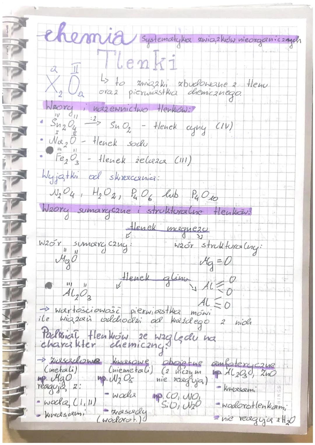 ALLAND
chemia systematykes zwiazków wieorganicznych
Tlenki
L> to związki xbudowane a tenu
oraz pierwiastka chemicznego.
a
IL
X₂ Op
4
Woory i