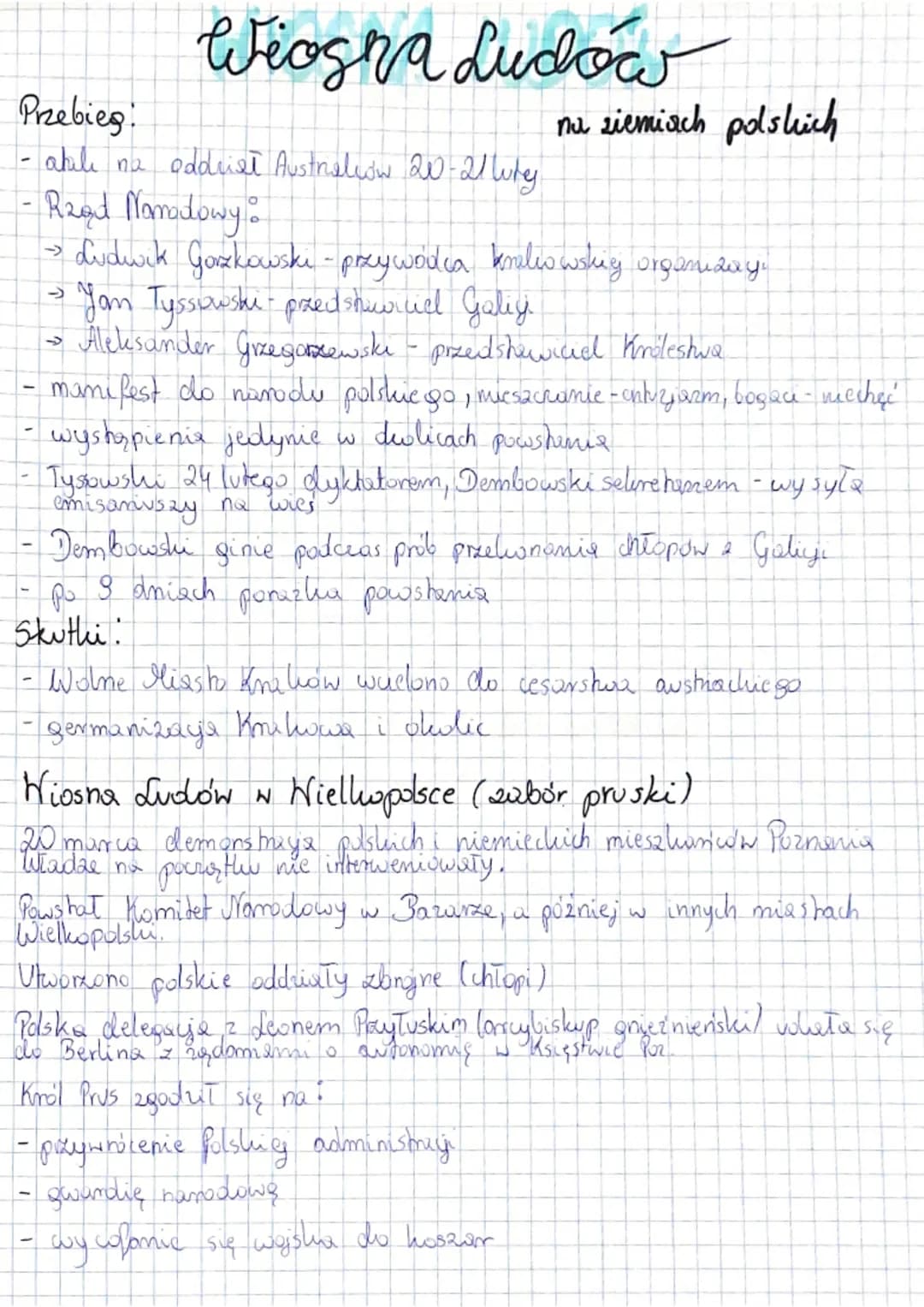 Wiosna Ludow
Przebies!
-abile na oddriał Australiów 20-21 luty.
Rząd Namodowy
→ Ludwik Gozkowski - przywódca kriliowsking organisay.
Jom Tys
