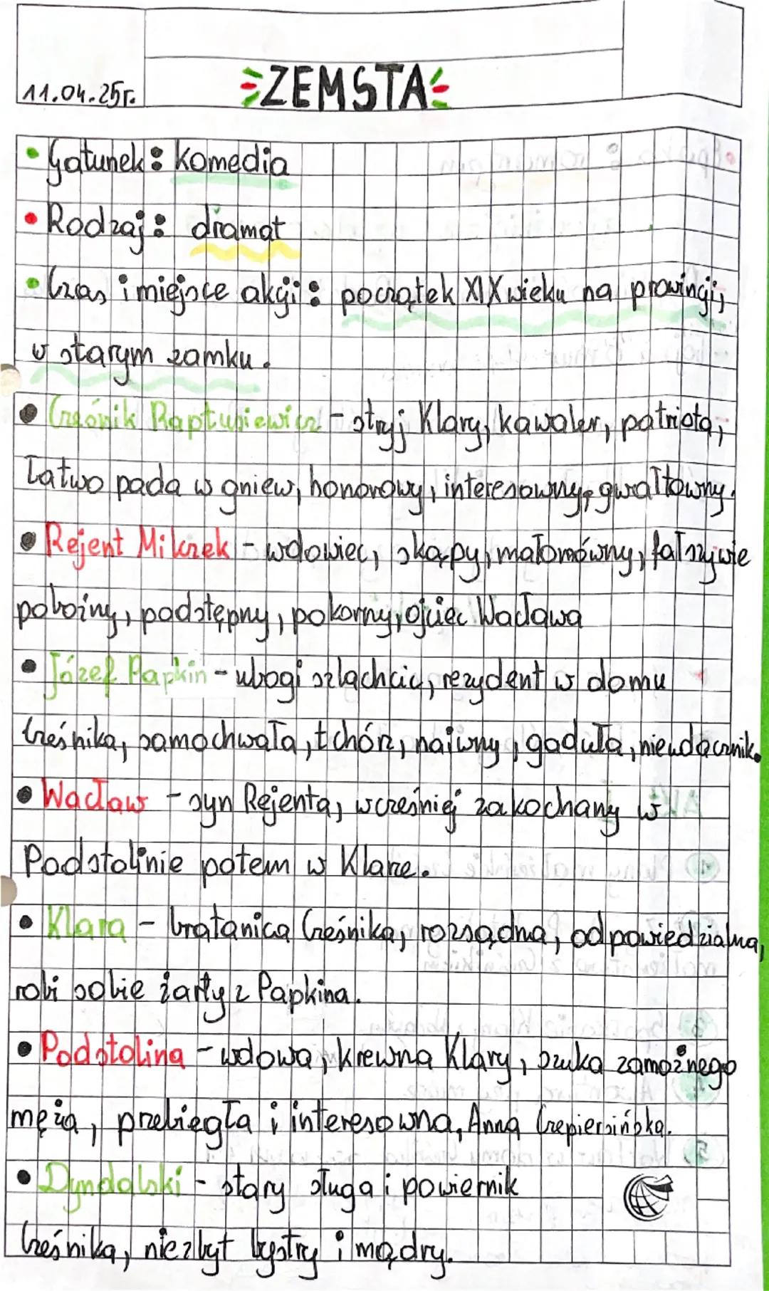 Zemsta - Streszczenie i Analiza