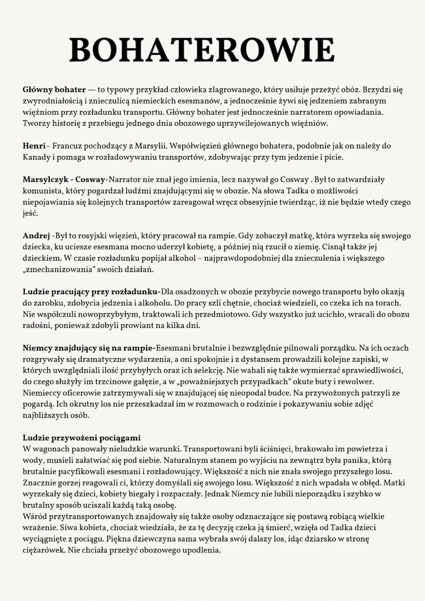 ..Proszę Państwa do gazu..
TADEUSZ
BOROWSKI PYTANIA JAWNE MATURA 2024
Tadeusz Borowski, Proszę państwa do gazu
I. Literacki obraz zdehumaniz