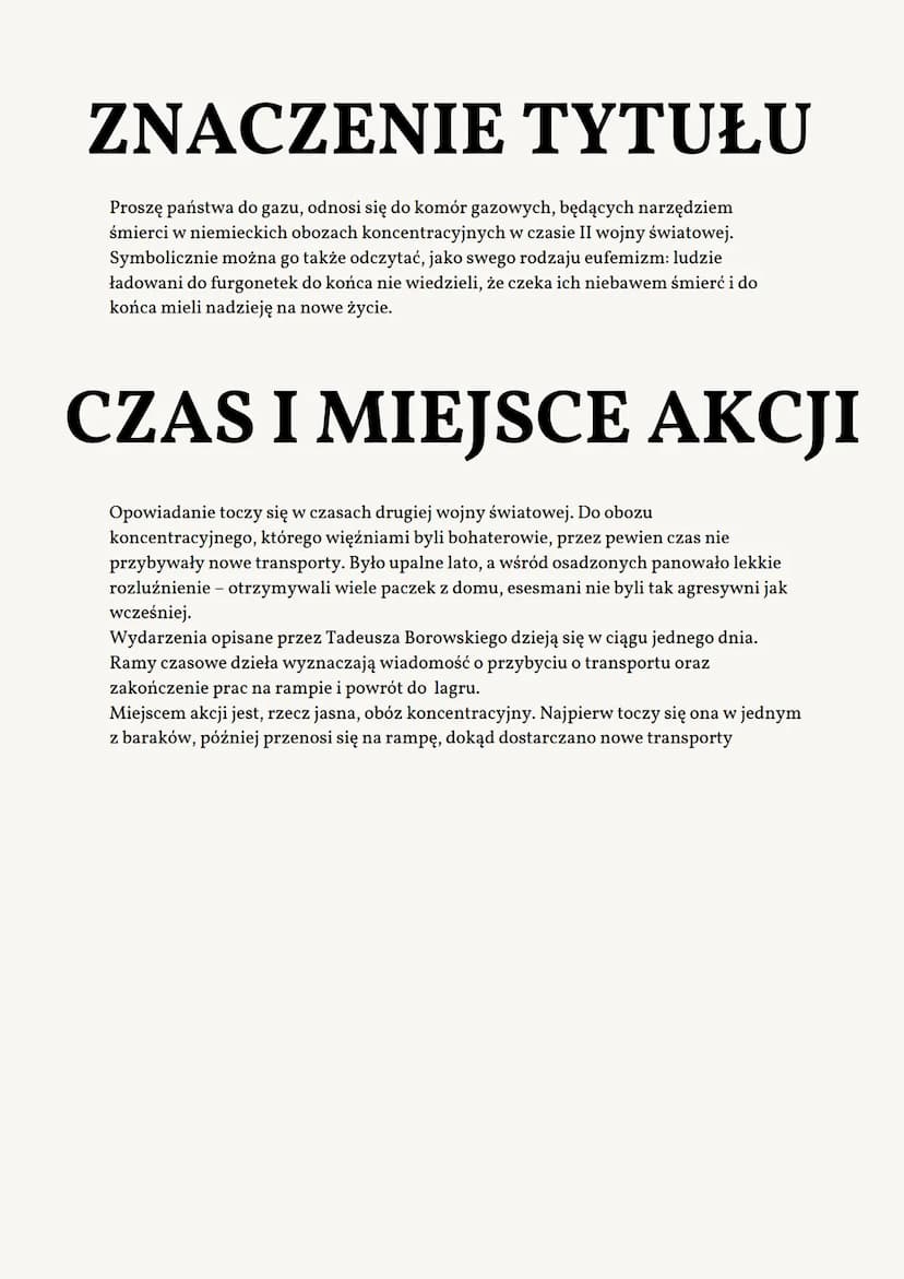 ..Proszę Państwa do gazu..
TADEUSZ
BOROWSKI PYTANIA JAWNE MATURA 2024
Tadeusz Borowski, Proszę państwa do gazu
I. Literacki obraz zdehumaniz