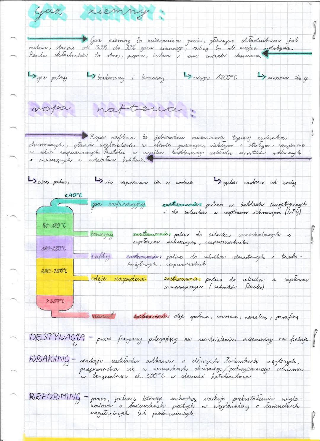 (
дах
ziemny
• Gaz xizmny to mieszanina gazów, głownym okładnikiem jest
metan, stanowi od 3.9% do 99% gown siemnego, cależy to od miejsca im