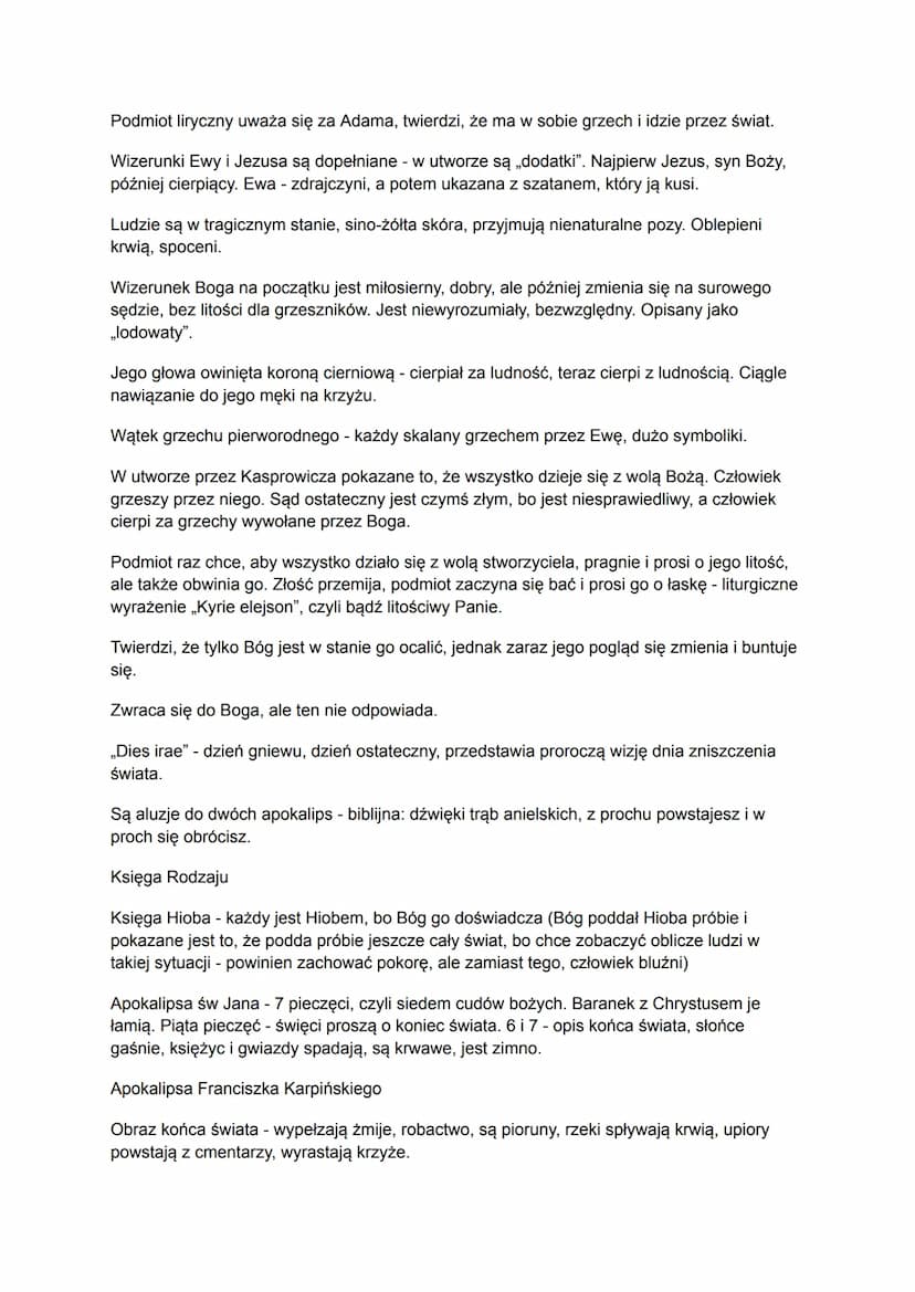 ,,Dies irae" - Jan Kasprowicz
Apokalipsa św. Jana - biblijna
Apokalipsa Jana Kasprowicza - poetycka
Apokalipsa II wojny światowej - dokonana