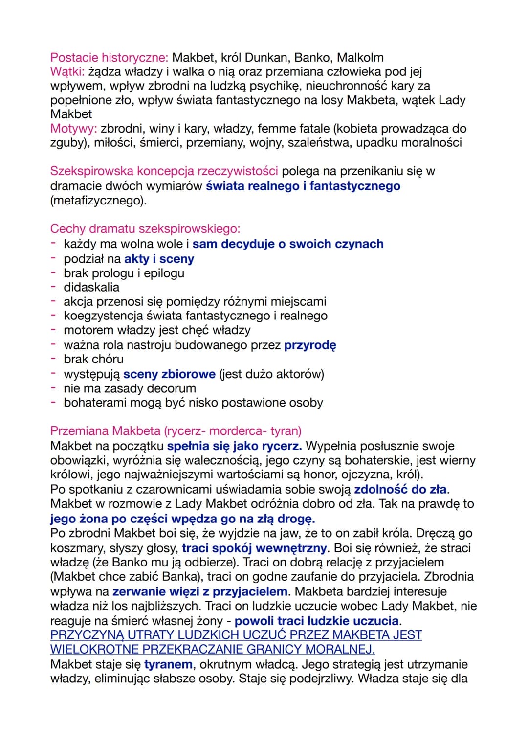 -
Gatunek: tragedia
Rodzaj: dramat szekspirowski
Czas akcji: wiek XI (średniowiecze)
Miejsce akcji: Anglia i Szkocja; otwarte pola Szkocji, 