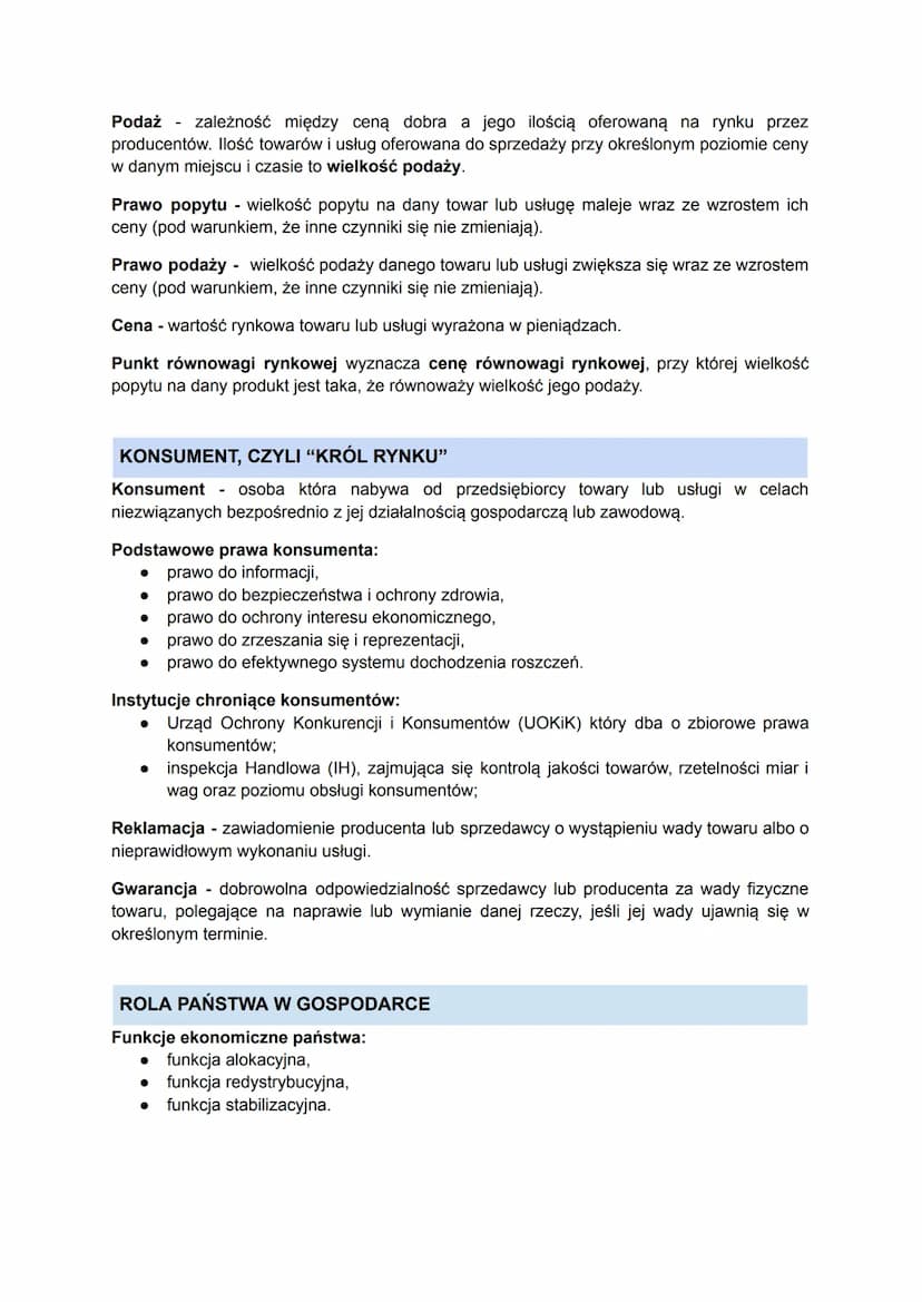 11. Gospodarka rynkowa
GOSPODARKA RYNKOWA. PODMIOTY GOSPODARKI
Gospodarka nakazowo-rozdzielcza opiera się na dwóch filarach:
własności publi