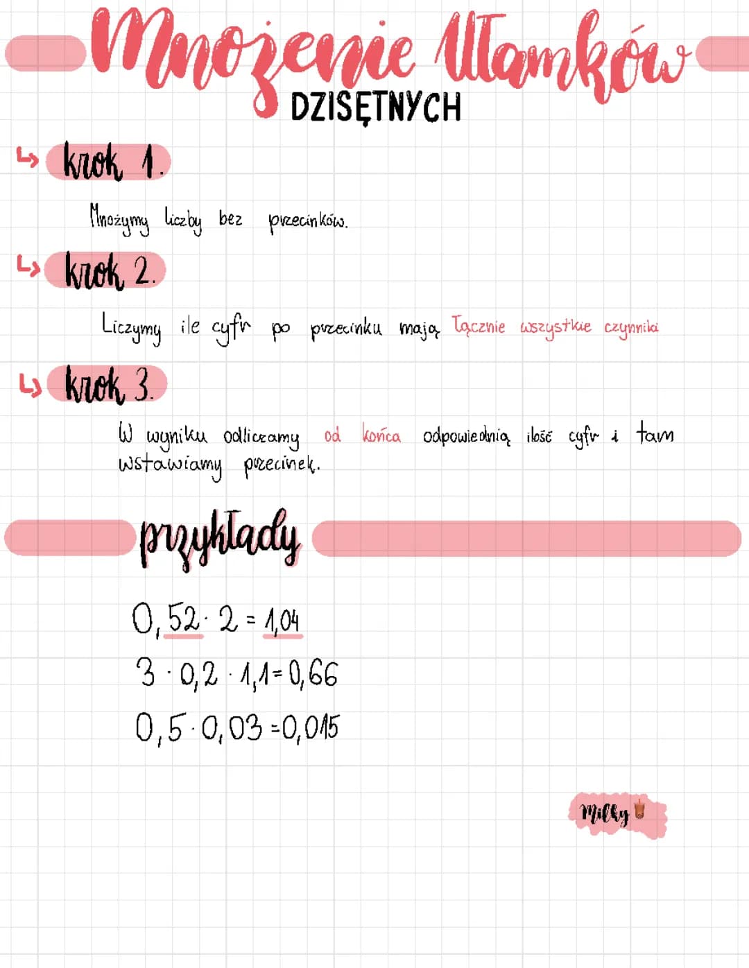 Mnożenie ułamków dziesiętnych