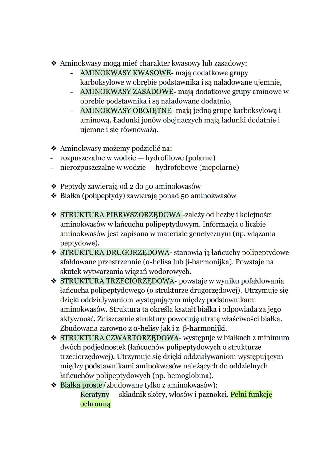 Białka i aminokwasy
Białka są głównym składnikiem budulcowym komórek i tkanek oraz
odgrywają kluczową rolę w metabolizmie. Białka składają s
