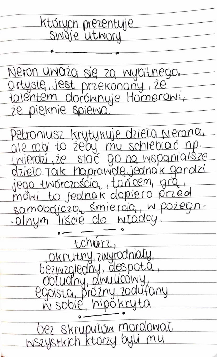-₁ NERON-
syn Agrypiny-zony cesarza,
matka by zapewnić
mu władzę zabiła męża,
zabit matke i żonę, druga
żona była Poppeza, kazat
zabić jej s
