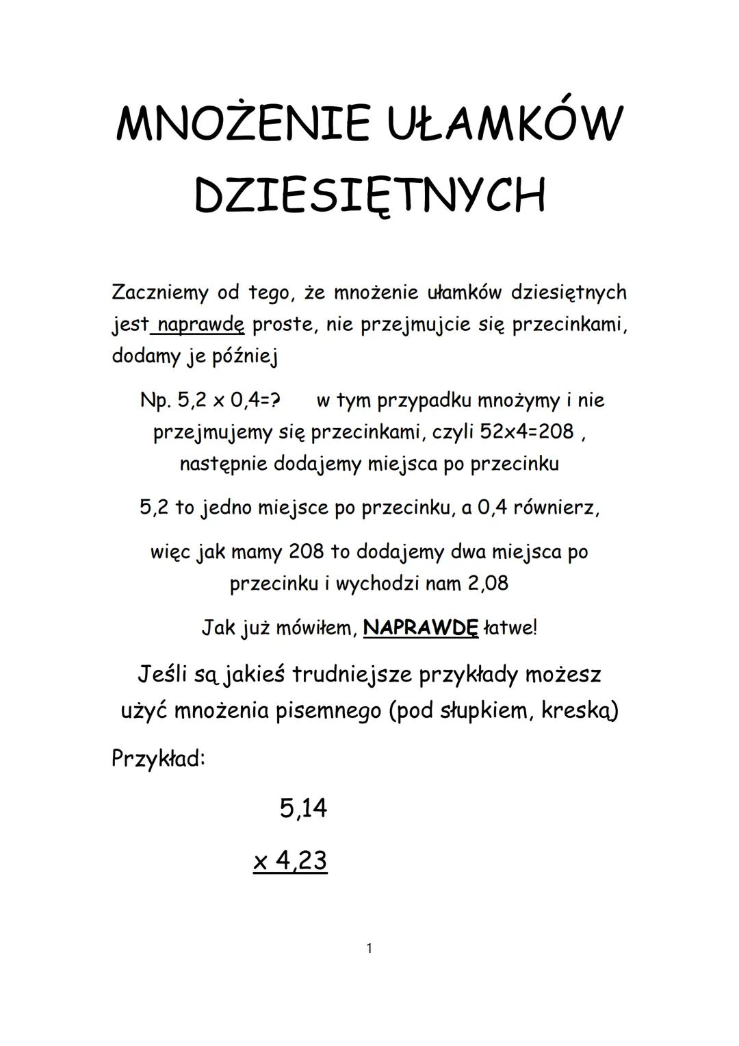 Prosty Przewodnik po Mnożeniu Ułamków Dziesiętnych