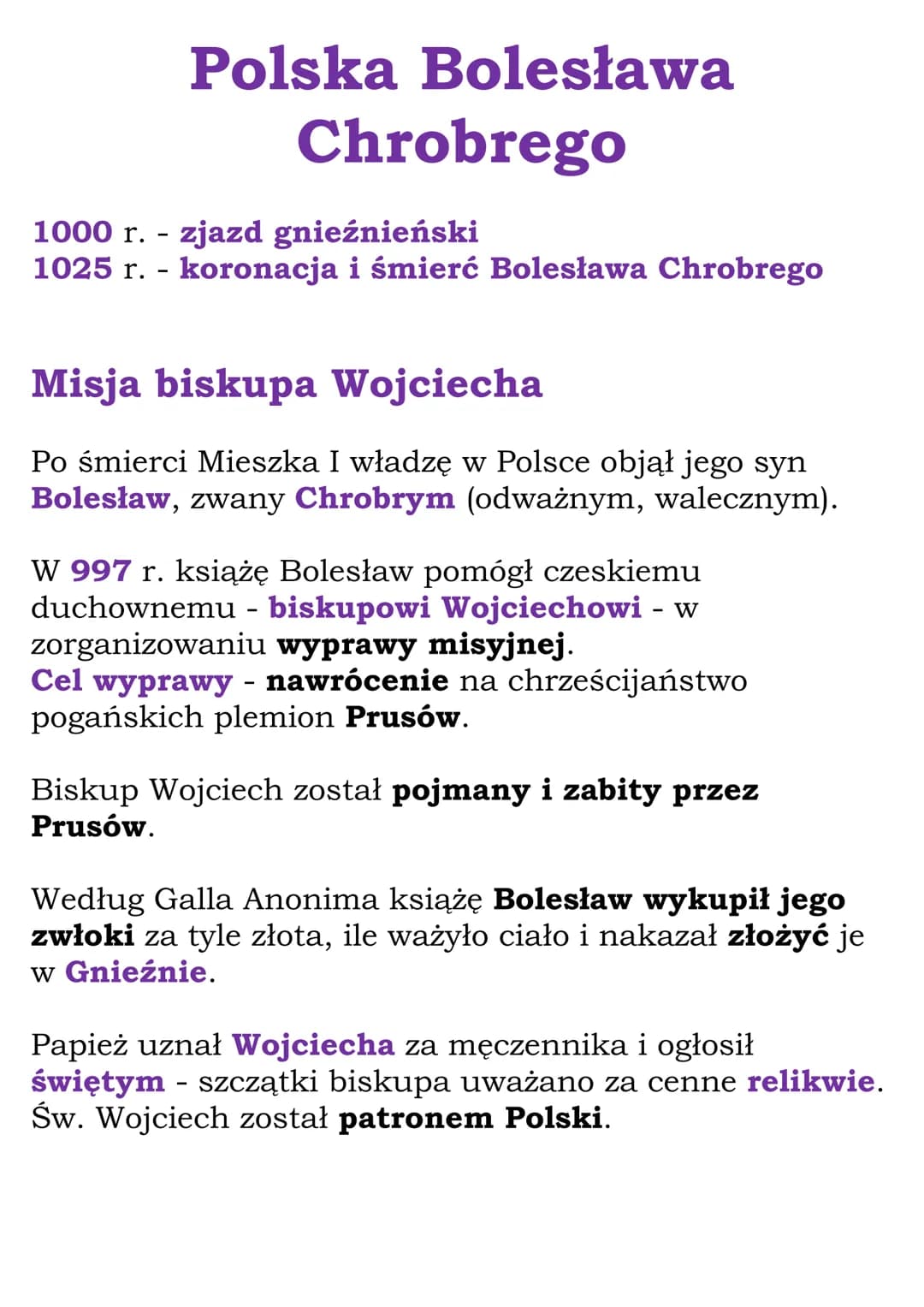 
<p>Bolesław Chrobry najważniejsze informacje dla dzieci<br />
Bolesław Chrobry był synem Mieszka I, a po jego śmierci objął władzę w Polsce