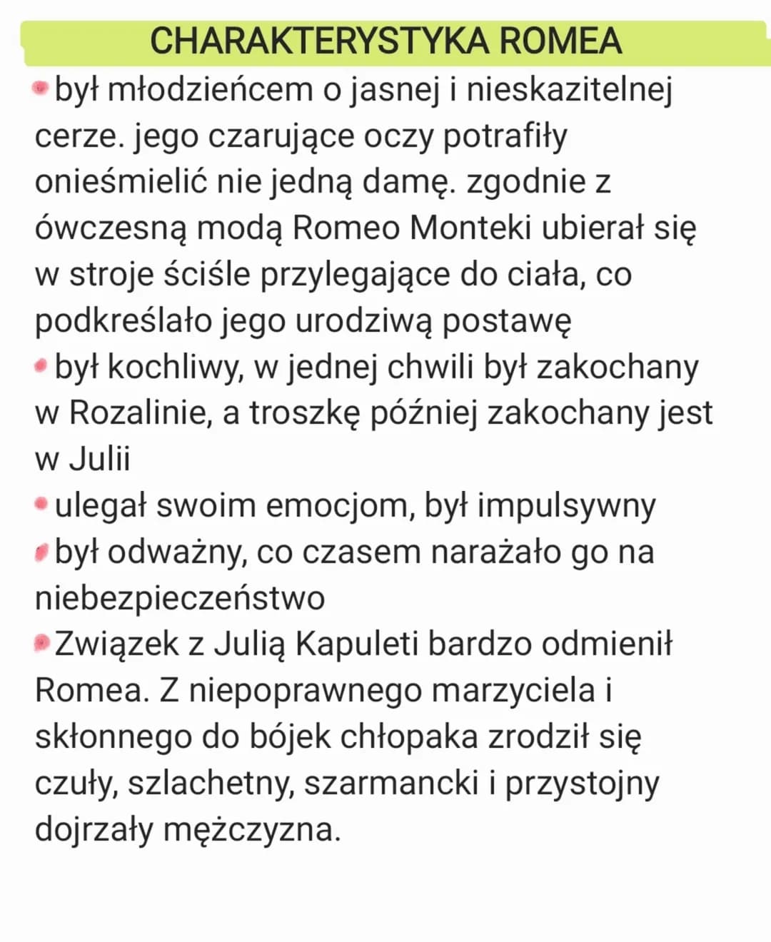 przyczyny popularności historii
Romea i Julii:
- jest historią ponadczasową
autorem tej historii jest Szekspir,
nazywany dramaturgiem
wszech