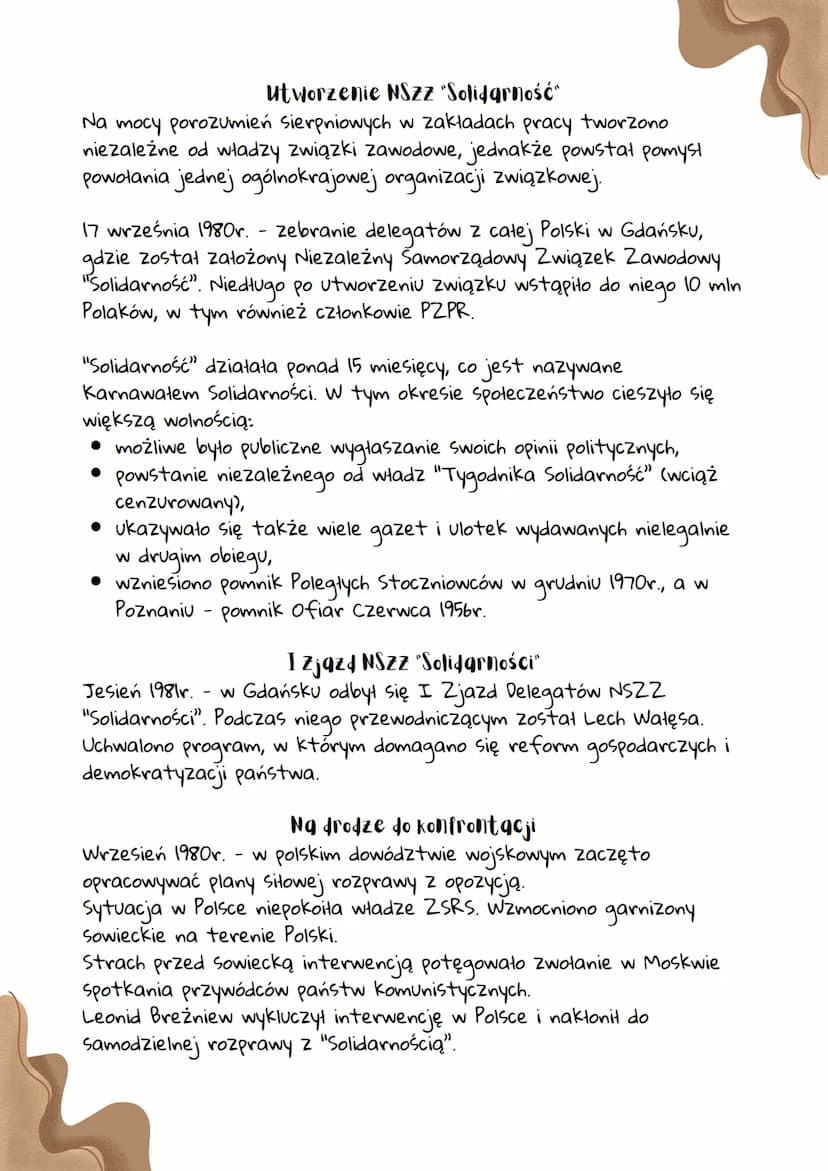 Powstanie "Solidarności"
Strajki sierpniowe w 1980r.
Pogarszająca się sytuacja ekonomiczna sprawiła, że w PRL wciąż
pogłębiał się kryzys gos