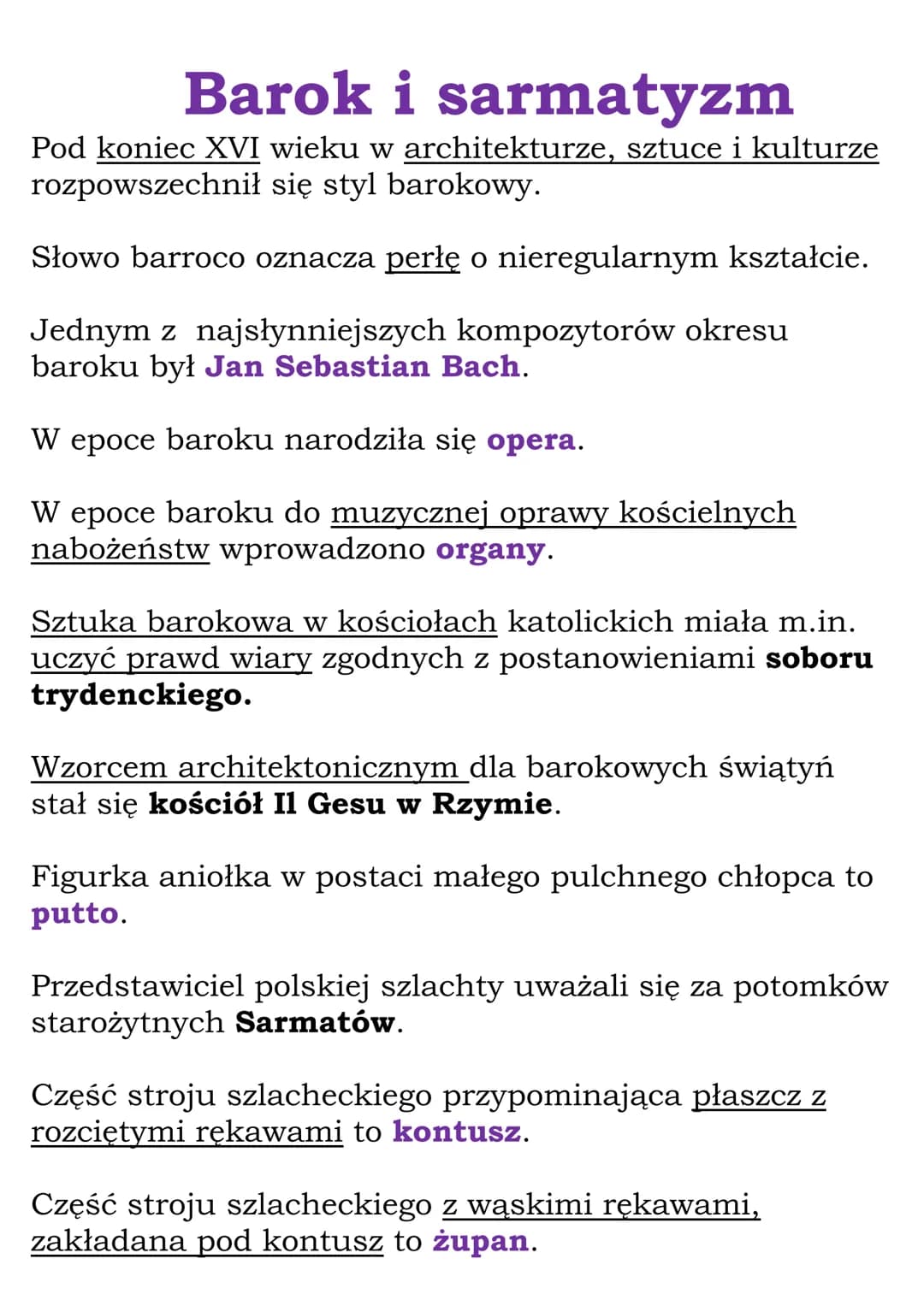 Barok i sarmatyzm
Pod koniec XVI wieku w architekturze, sztuce i kulturze
rozpowszechnił się styl barokowy.
Słowo barroco oznacza perłę o ni