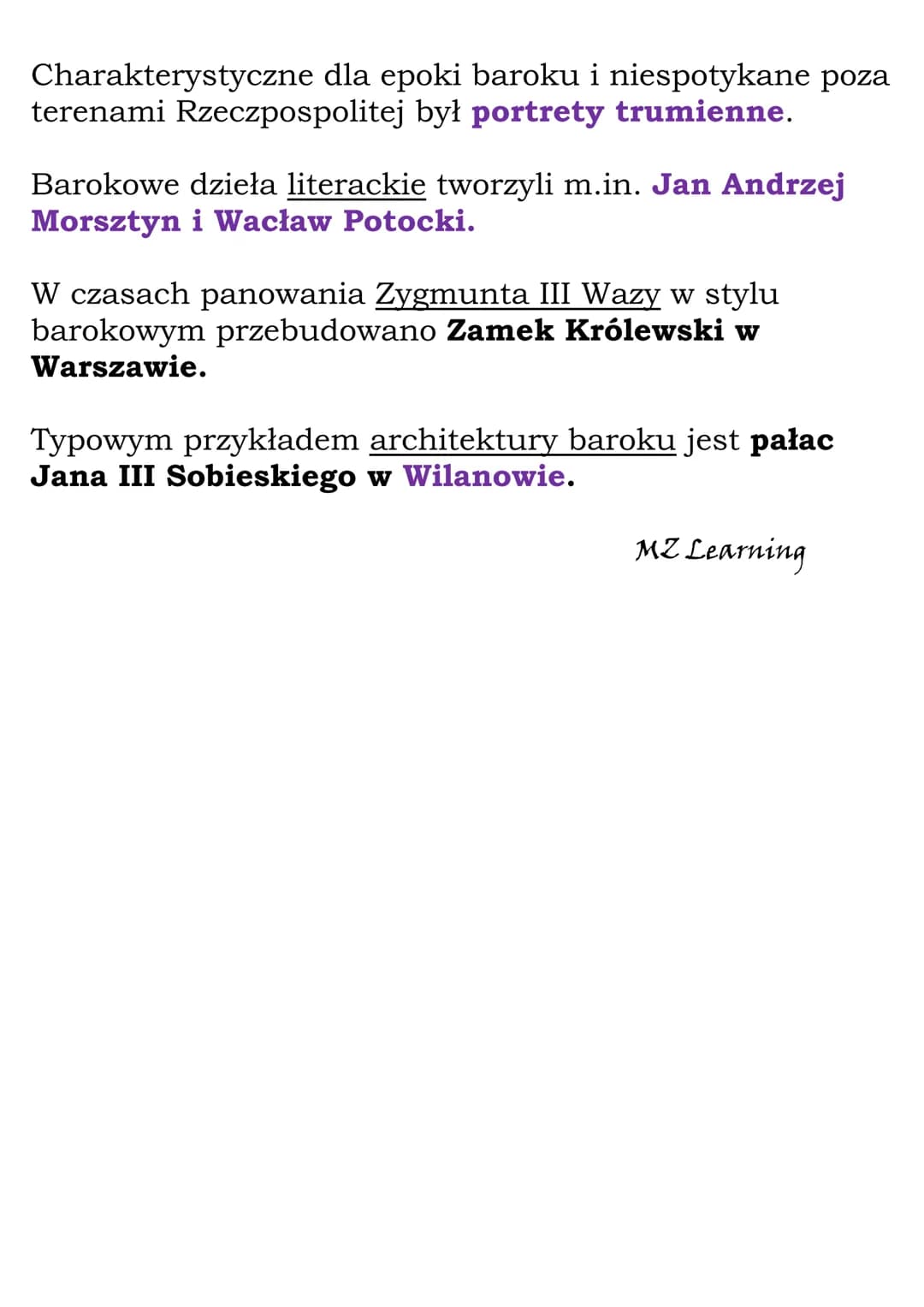 Barok i sarmatyzm
Pod koniec XVI wieku w architekturze, sztuce i kulturze
rozpowszechnił się styl barokowy.
Słowo barroco oznacza perłę o ni