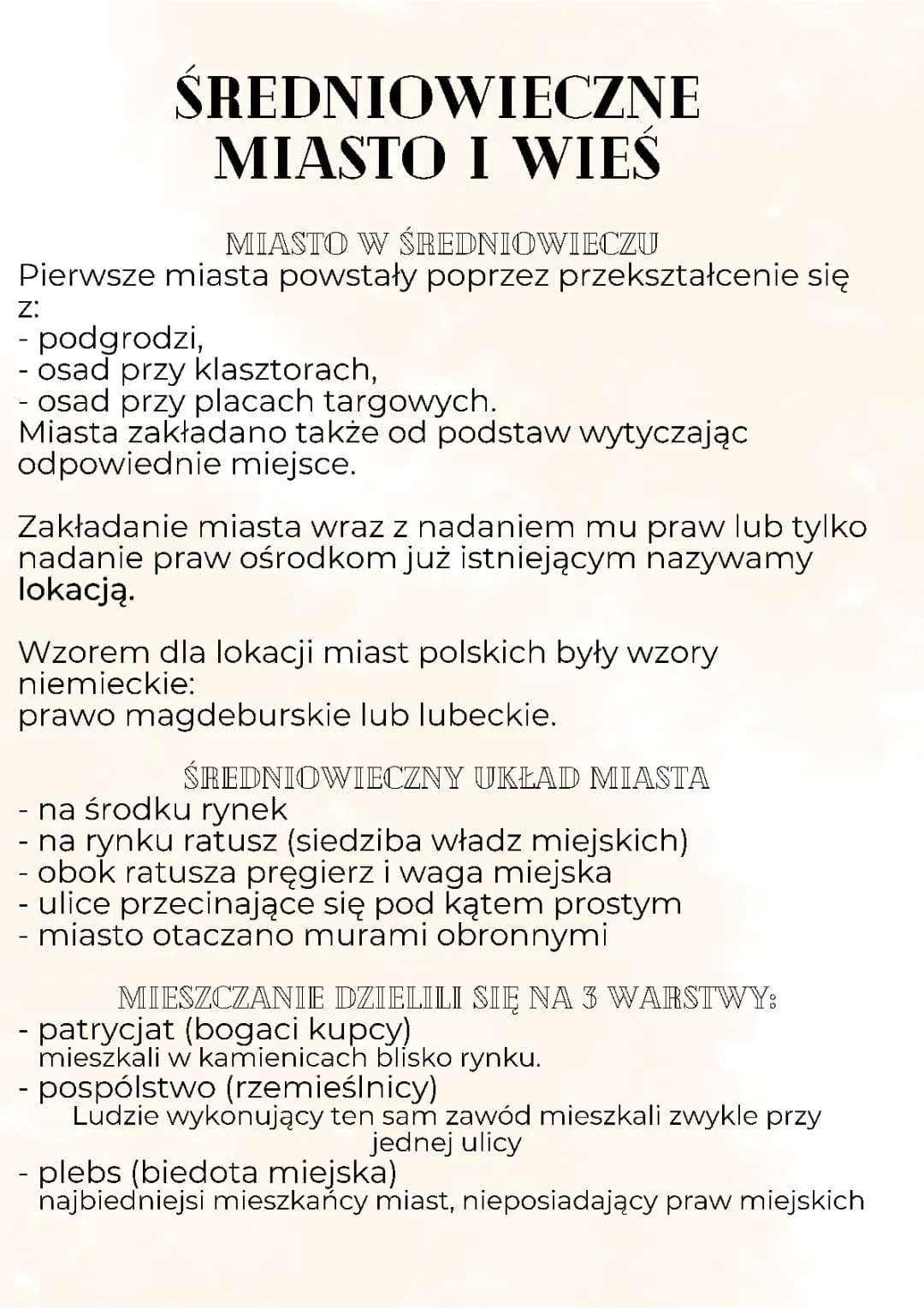 Średniowieczne miasto i wieś
