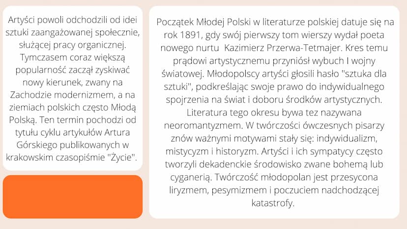 Polska kultura i nauka
przedłomu XIX i XX wieku Upadek powstanie styczniowego
przyniósł w polskiej kulturze
koniec dominacji romantyzmu,
gło