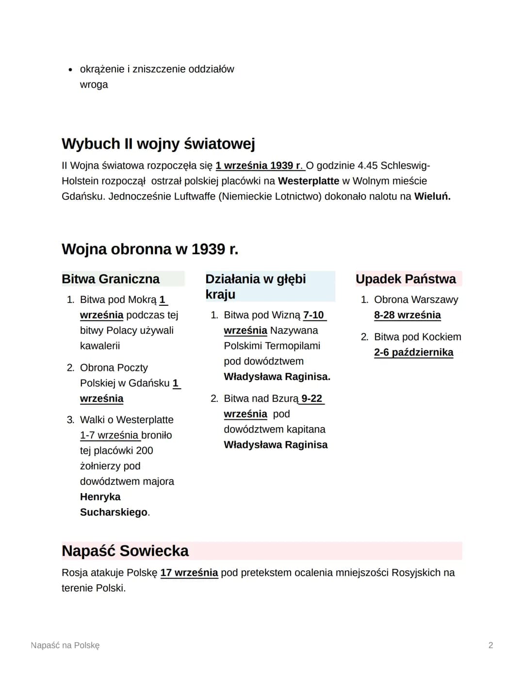 Napaść na Polskę
Dział
Data lekcji
Powtórka 1
Powtórka 2
Powtórka 3
Sprawdzian
Status
II wojna światowa
Napaść na Polskę
elfrem
Nie zaczęte
