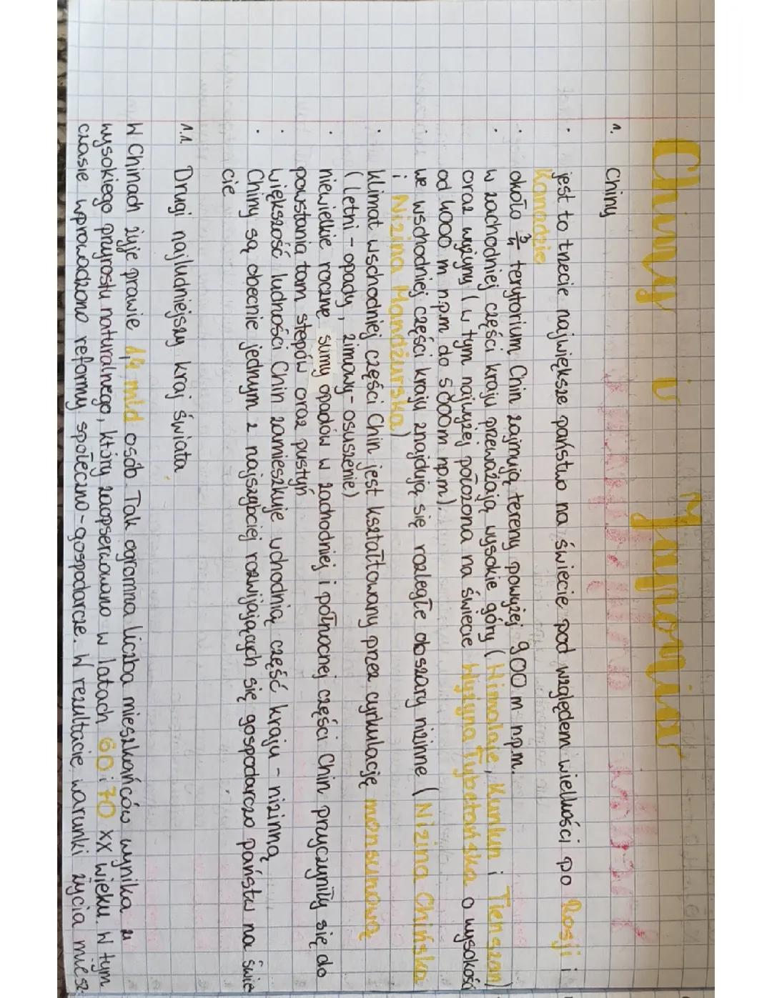 Chiny i Japonia - Notatka Geograficzna z Klasy 8