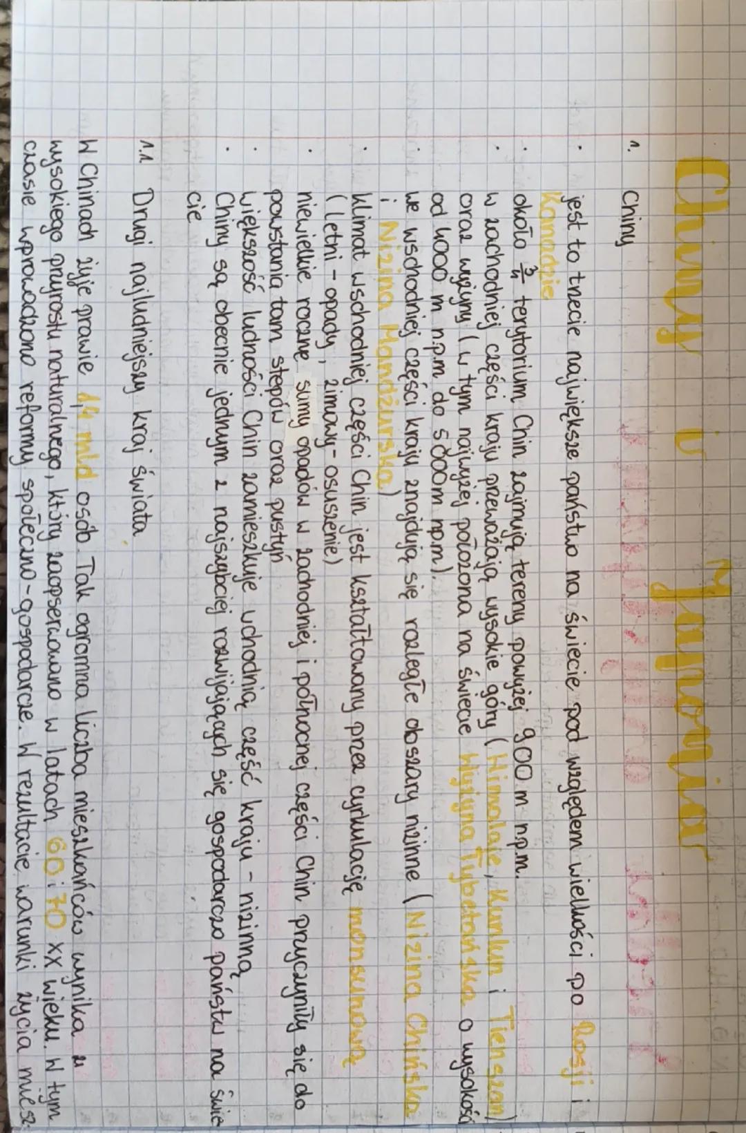 ለ.
Chity
Chiny
y
jest to tnecie największe państwo na świecie pod względem wielkości po Rosji is
Kanadzie
około terytorium Chin zajmują tere