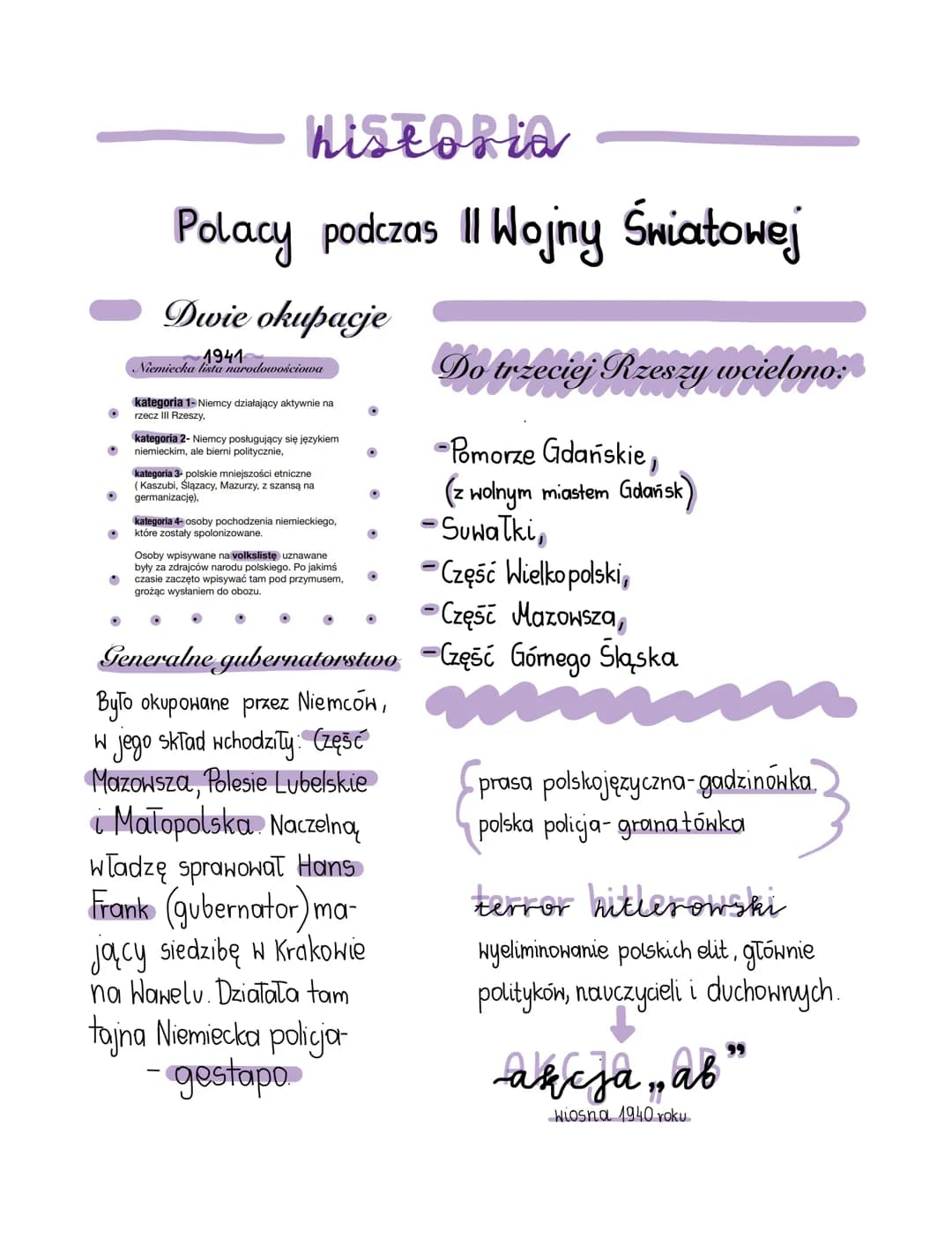 •
•
O
·
historia
Polacy podczas I Wojny Światowej
Dwie okupacje
1941
Niemiecka lista narodowościowa
kategoria 1- Niemcy działający aktywnie 
