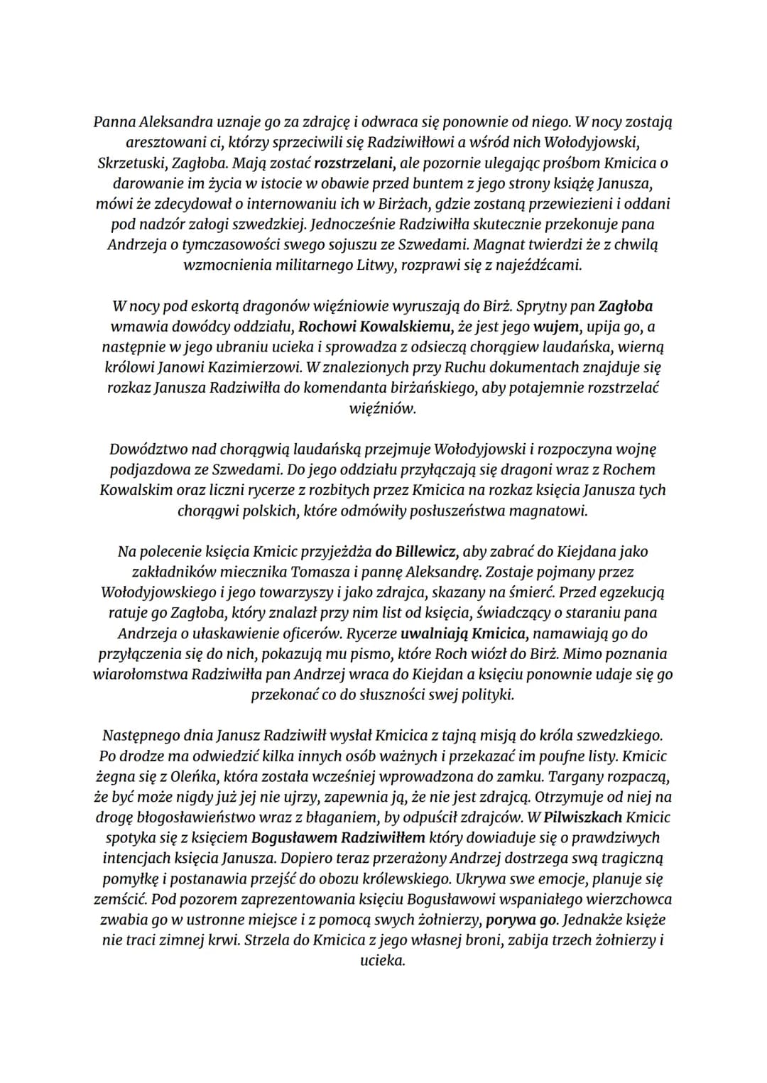 POTOP-HENRYK SIENKIEWICZ.
TOMI:
W styczniu 1655 r. do Wodoktów, majątek, mieszka panna Aleksandra Billewiczówna
niespodziewanie przybywa And