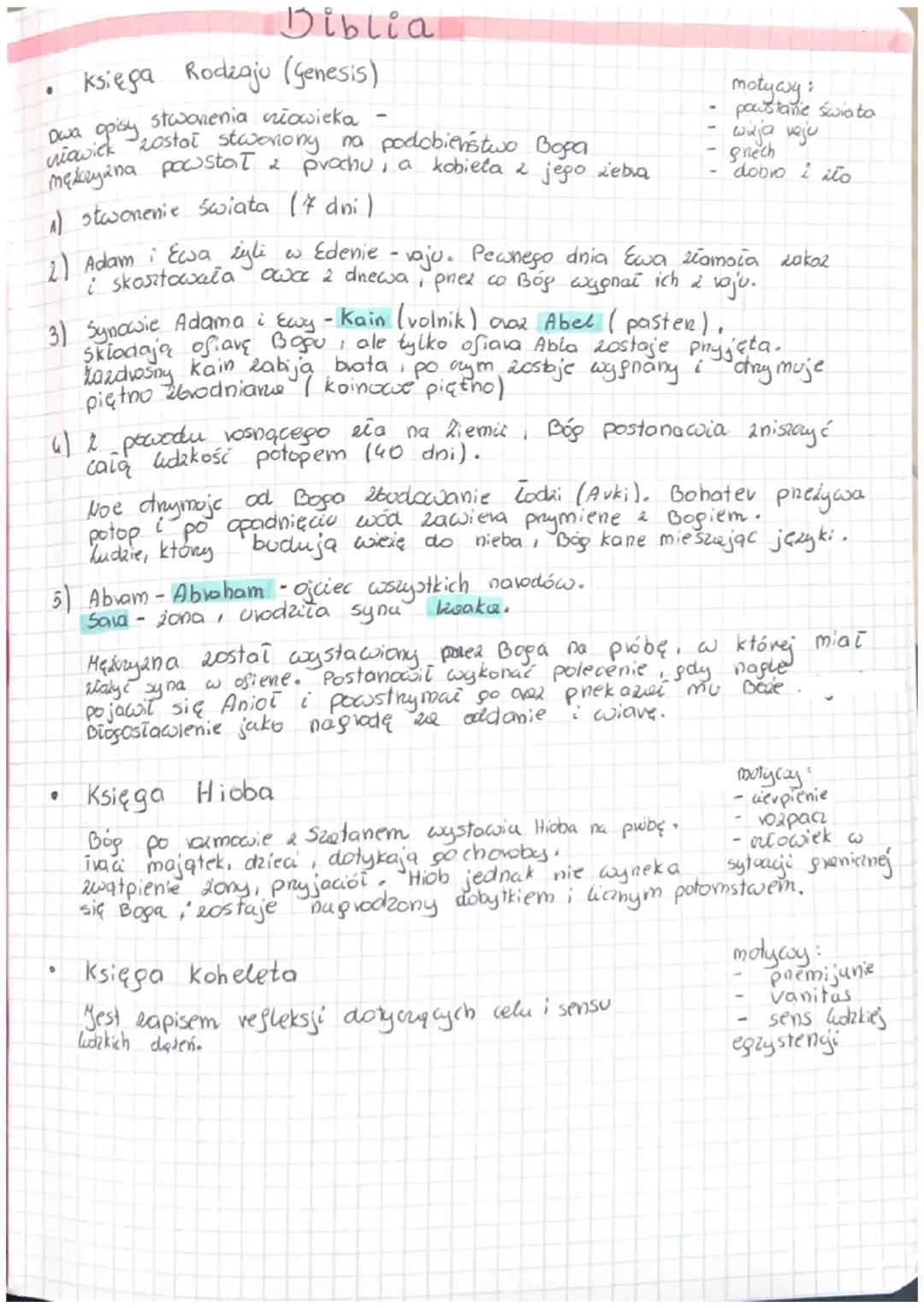 # Biblia
Księga Rodzaju (Genesis)
- Dwa opisy stwonenia niowieka -
  niawick został stworiong na podobieństwo Boga
  makeyana powstała z pra