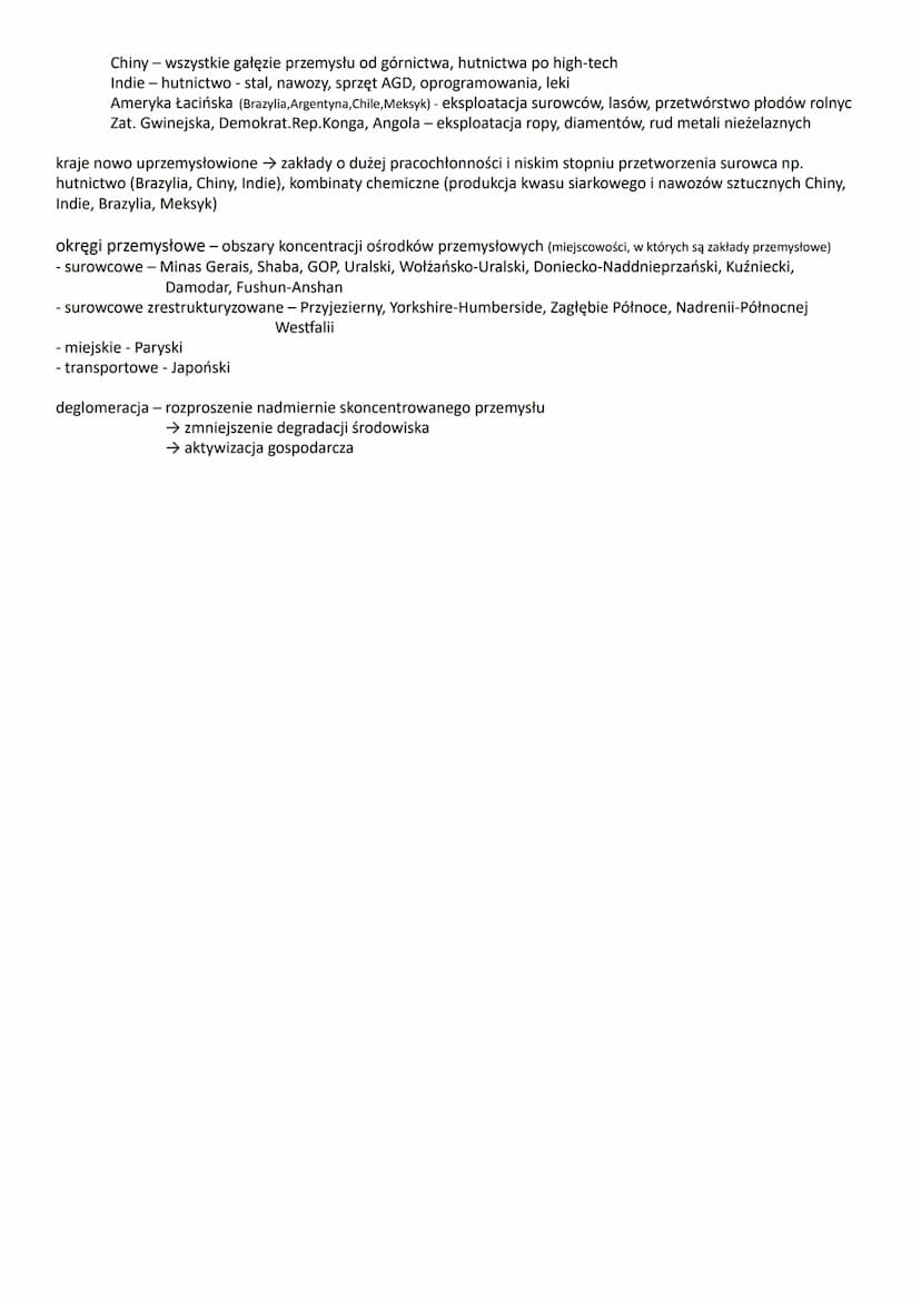 PRZEMYSŁ- - dział gospodarki zajmujący się wydobywaniem / pozyskiwaniem zasobów naturalnych i
przetwarzaniem ich w dobra produkcyjne i konsu