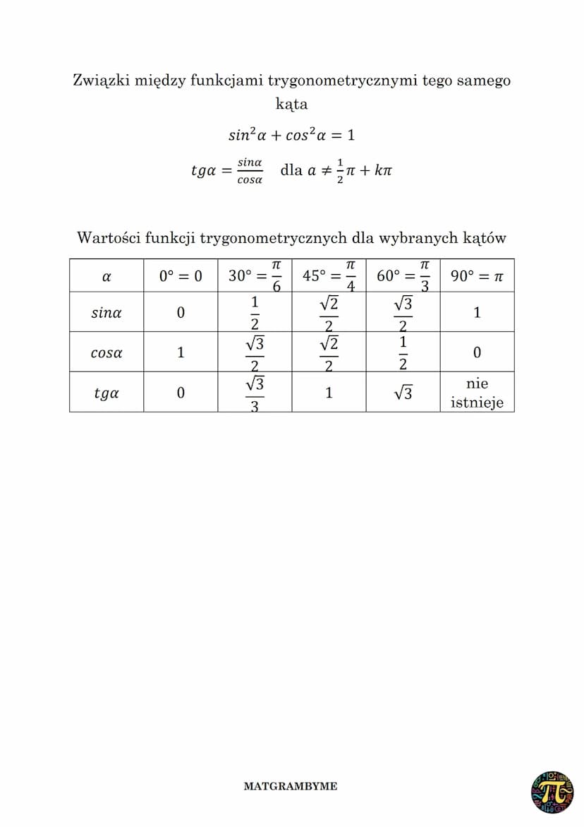 TRYGONOMETRIA
Definicja funkcji trygonometrycznych kąta ostrego w
trójkącie prostokątnym
a
sina
с
30
с
COSC = –
y=sinx
-2m
tga
=
ycosx
α
PD
