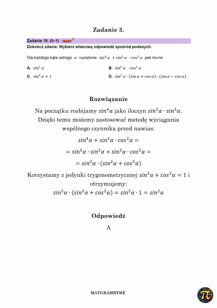 TRYGONOMETRIA
Definicja funkcji trygonometrycznych kąta ostrego w
trójkącie prostokątnym
a
sina
с
30
с
COSC = –
y=sinx
-2m
tga
=
ycosx
α
PD
