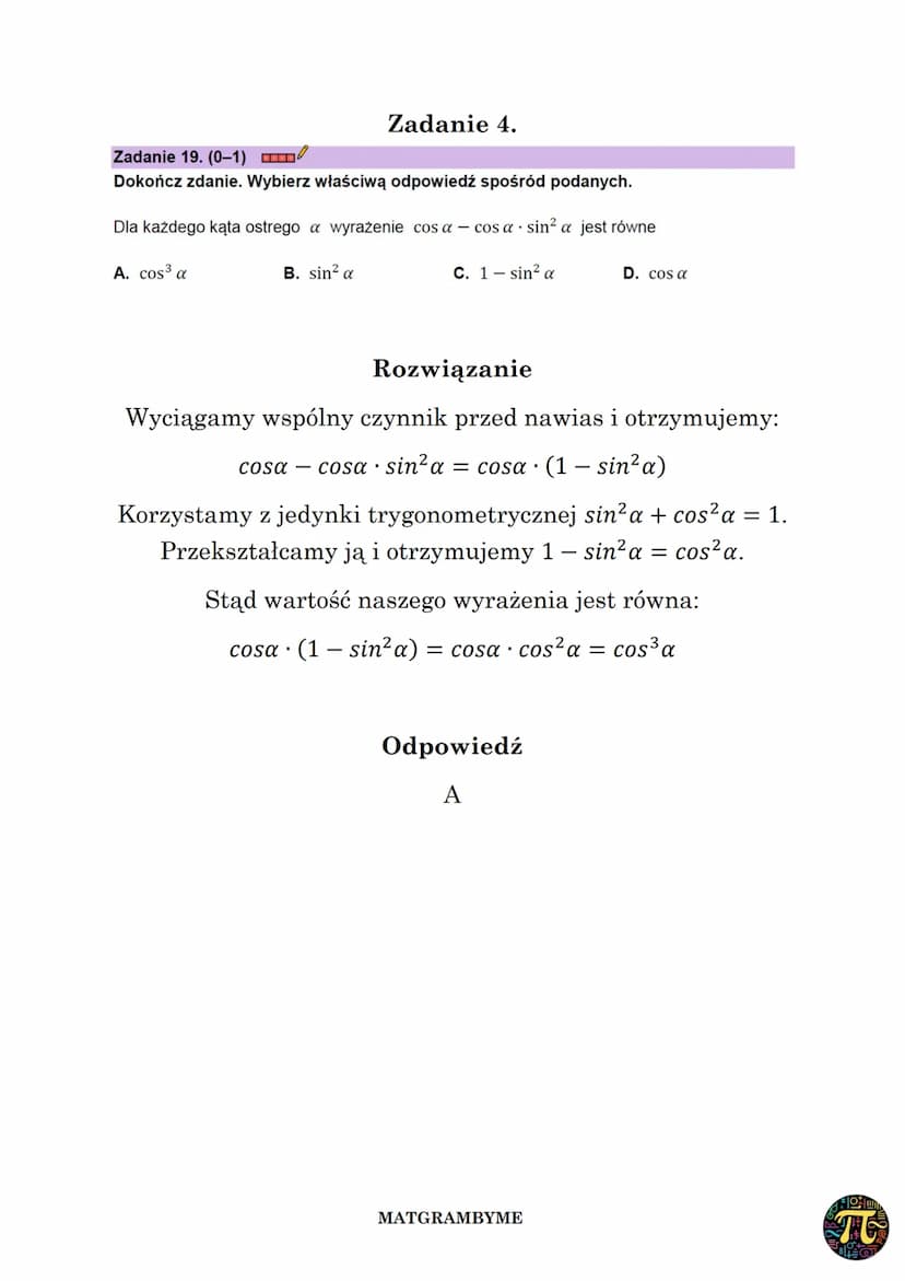 TRYGONOMETRIA
Definicja funkcji trygonometrycznych kąta ostrego w
trójkącie prostokątnym
a
sina
с
30
с
COSC = –
y=sinx
-2m
tga
=
ycosx
α
PD
