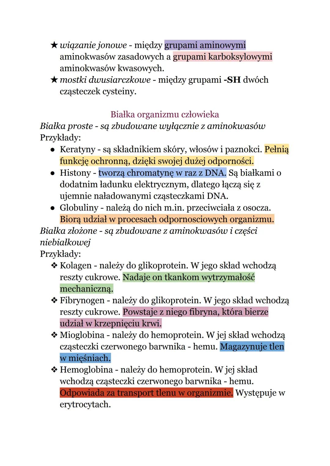 Aminokwasy. Budowa i funkcje białek
Budowa: C, N, H, Oi grupa aminowa (-NH2) i grupa
karboksylowa (-COOH)
Aminokwasy białkowe - mogą się łąc
