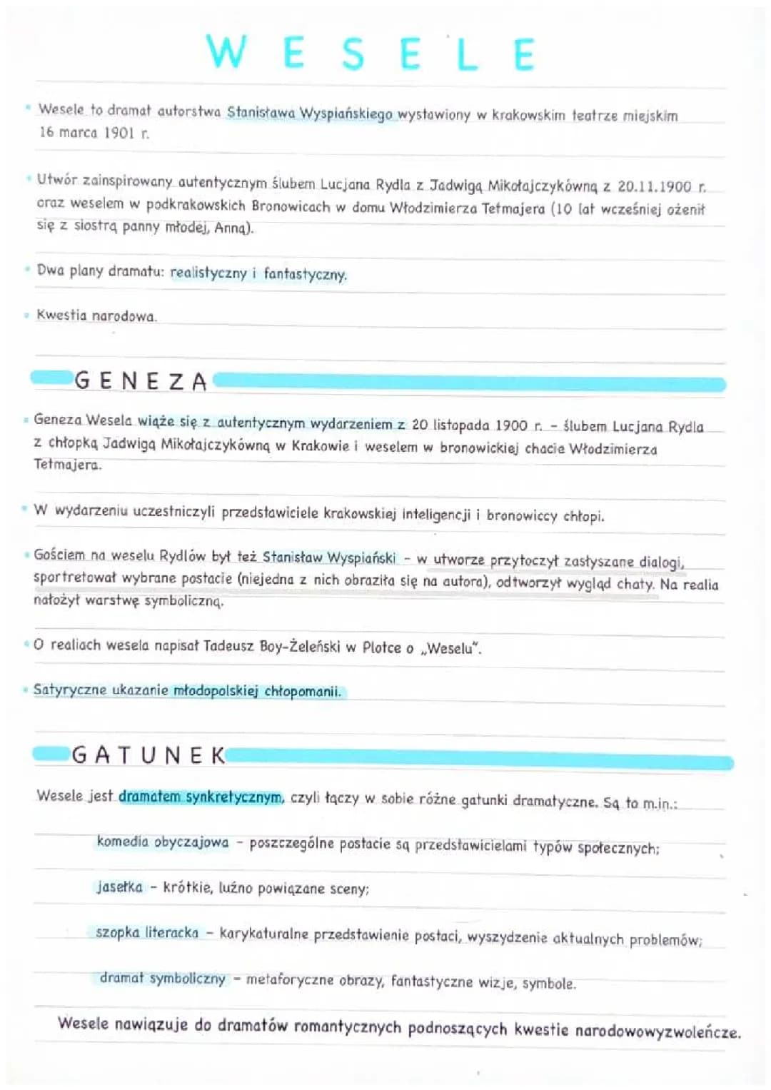 Wesele- Wyspiańskiego 