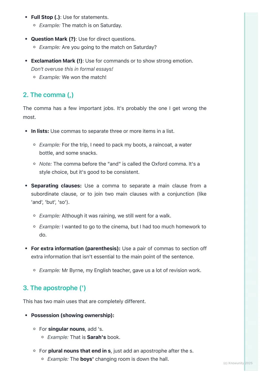 # Punctuation

An introduction to punctuation

Punctuation is basically the set of marks we use to make our writing clear and
easy to unders
