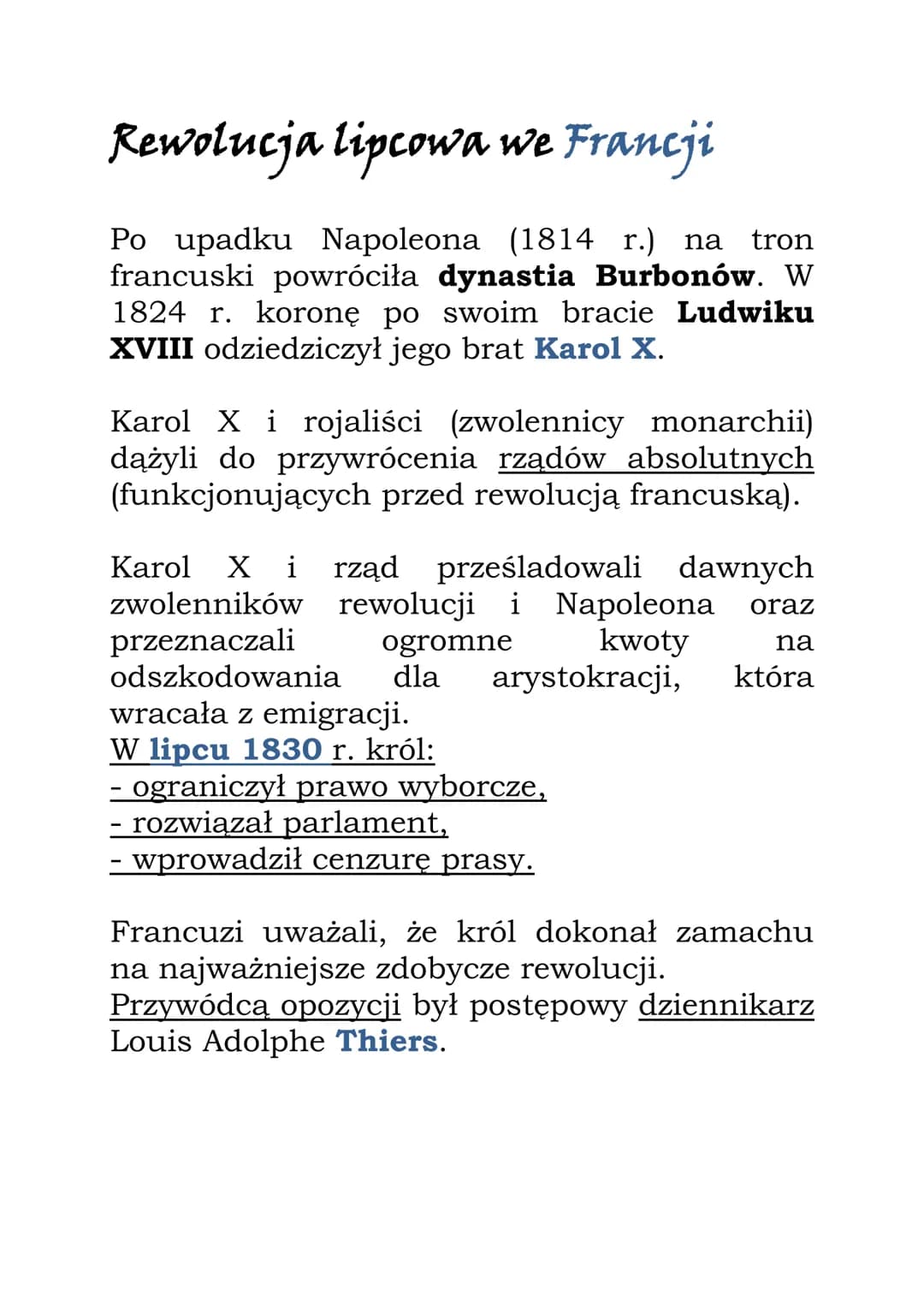 Nowy czy stary porządek w Europie
Wydarzenia w kolejności chronologicznej
1815 - zakończenie kongresu wiedeńskiego
1820 - powstanie karbonar