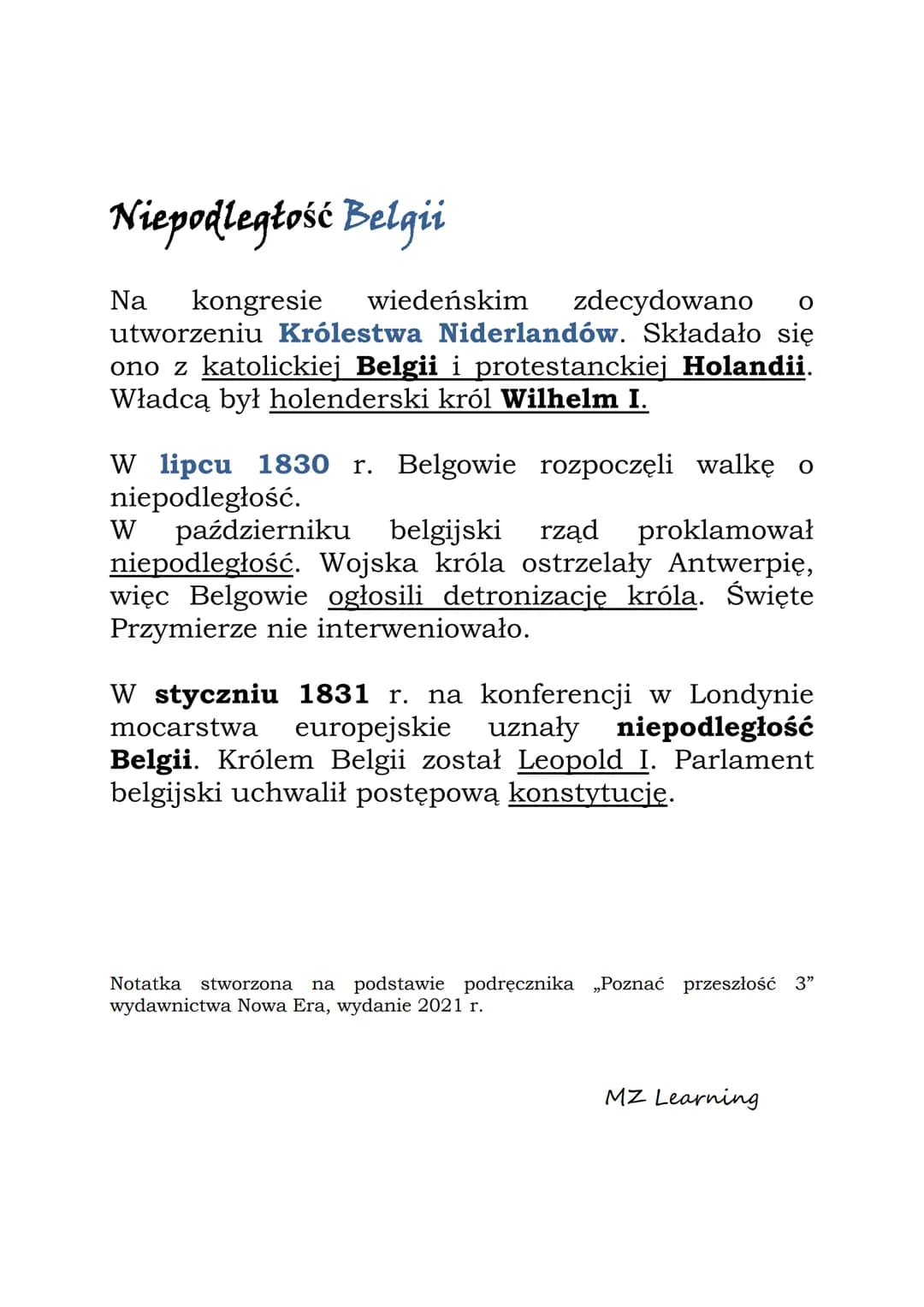 Nowy czy stary porządek w Europie
Wydarzenia w kolejności chronologicznej
1815 - zakończenie kongresu wiedeńskiego
1820 - powstanie karbonar