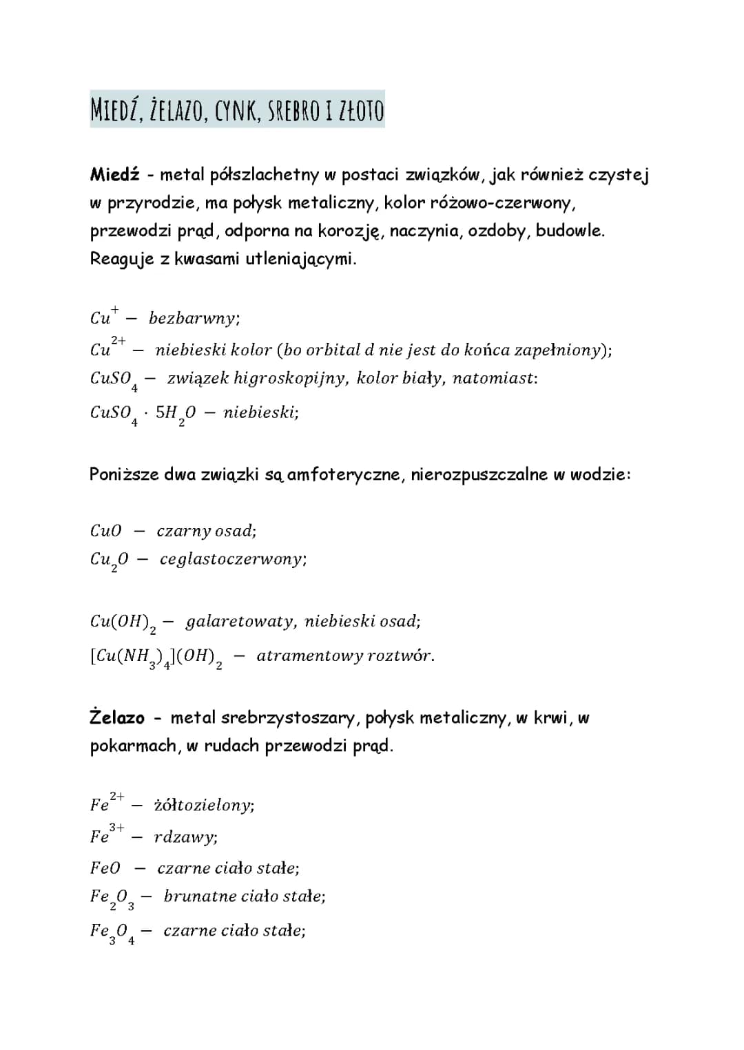 Miedź, Cynk i Srebro - Jakie są Metale w Chemii i Blok d?