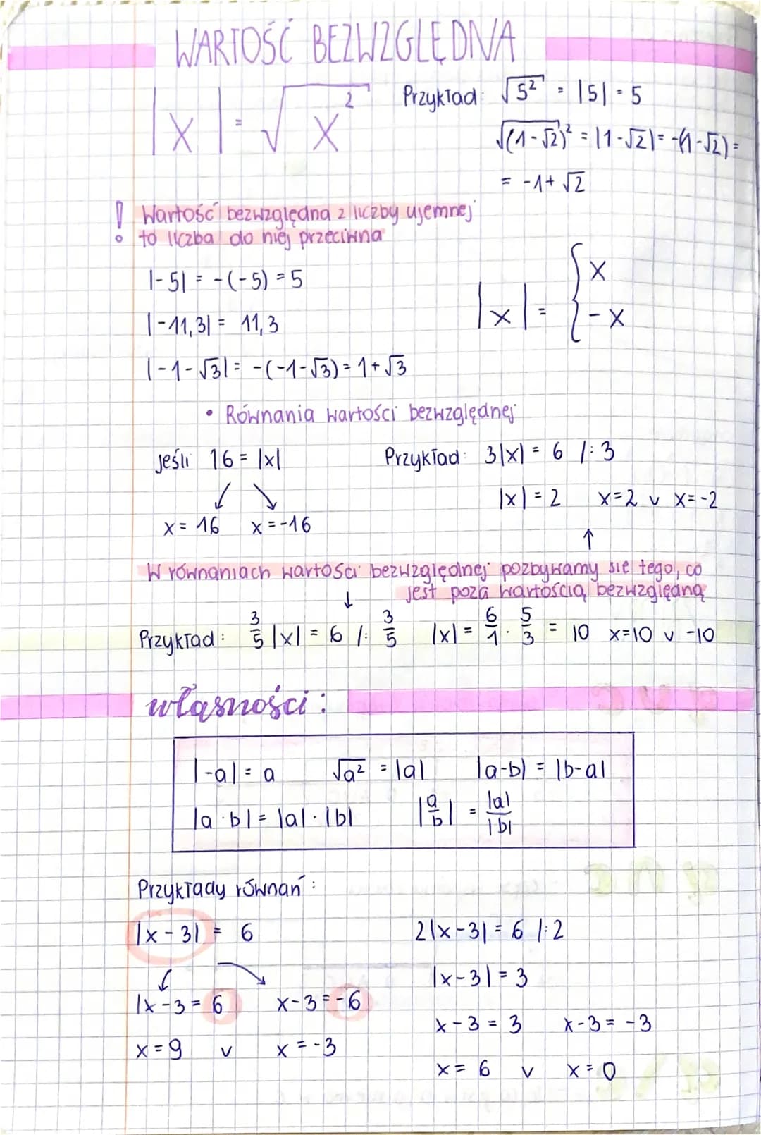 WARTOŚĆ BEZWZGLEDNA
1 X 1 · √
X
Wartość bezwzględna 2 liczby ujemnej
• to liczba do niej przecitina
1-51-(-5)=5
1-11.31 = 11,3
1-1-√31=-(-1-