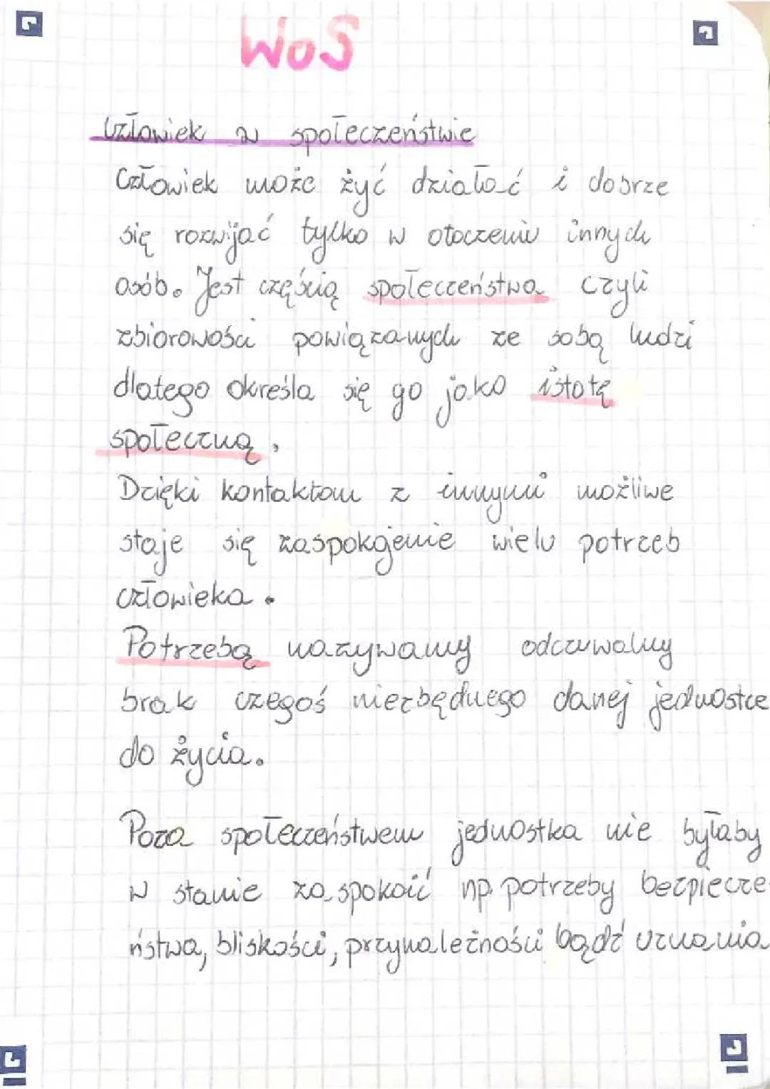 Wos człowiek w społeczeństwie 