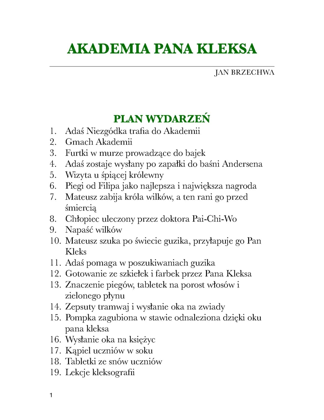 Akademia Pana Kleksa- Jan Brzechwa